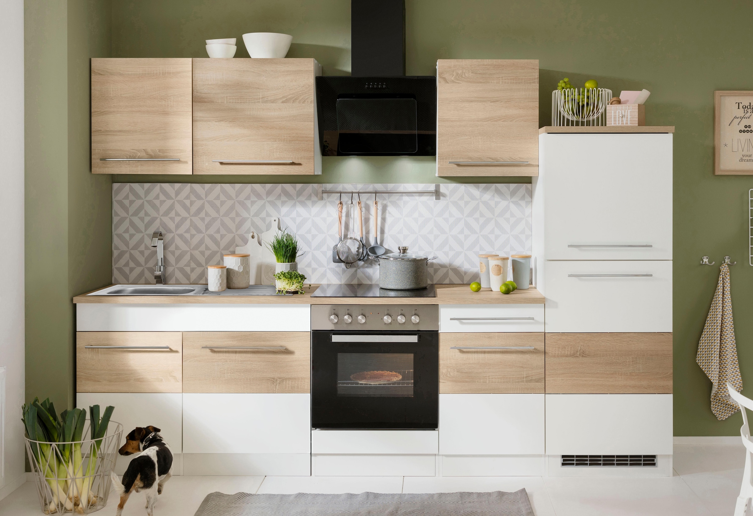 KOCHSTATION Kitchenette »KS-Trient« Largeur 270 cm, au choix avec appareils électroménagers, avec plan de travail