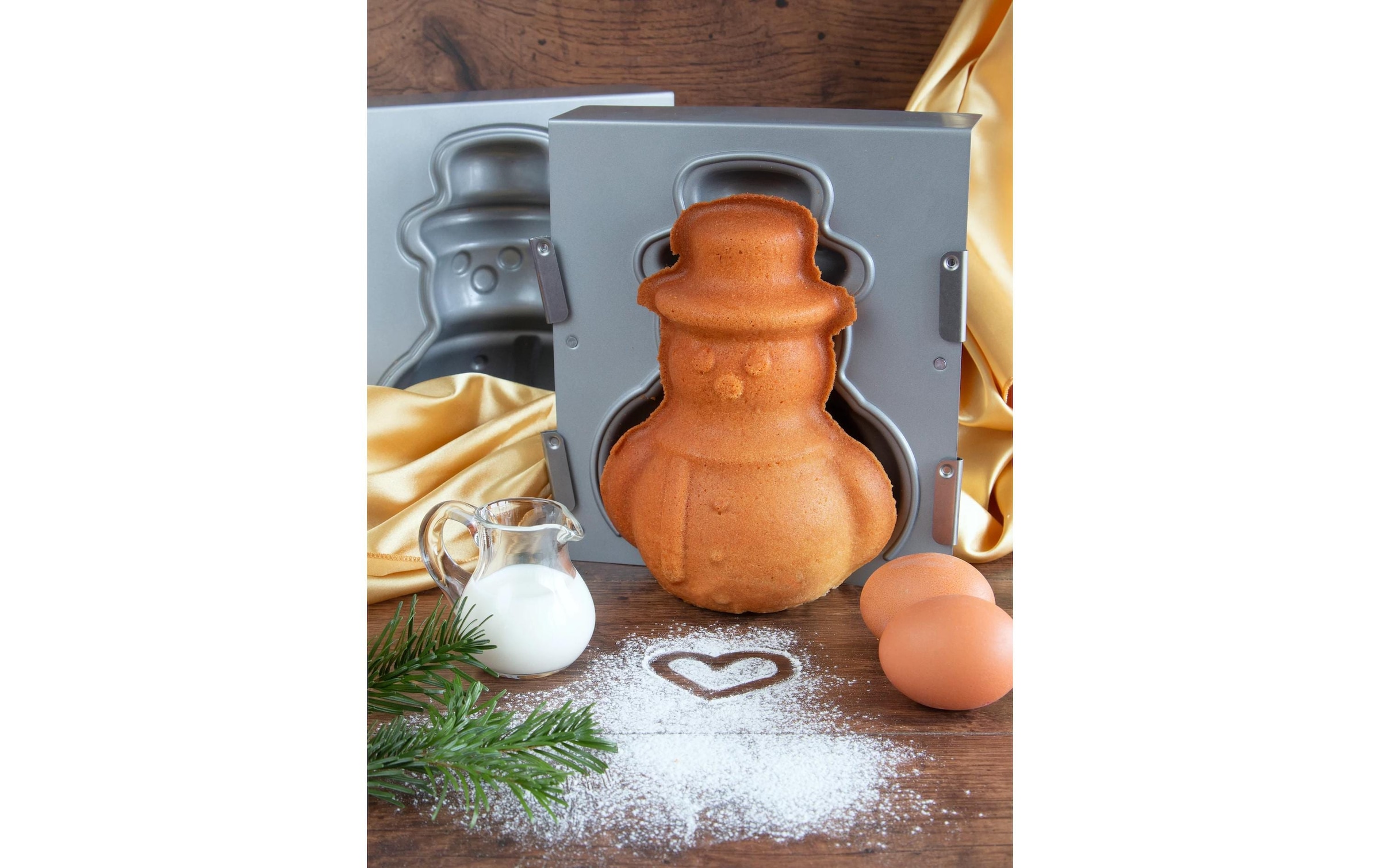 STÄDTER Backform »3D Schneemann 19 x 21 x 12 cm«