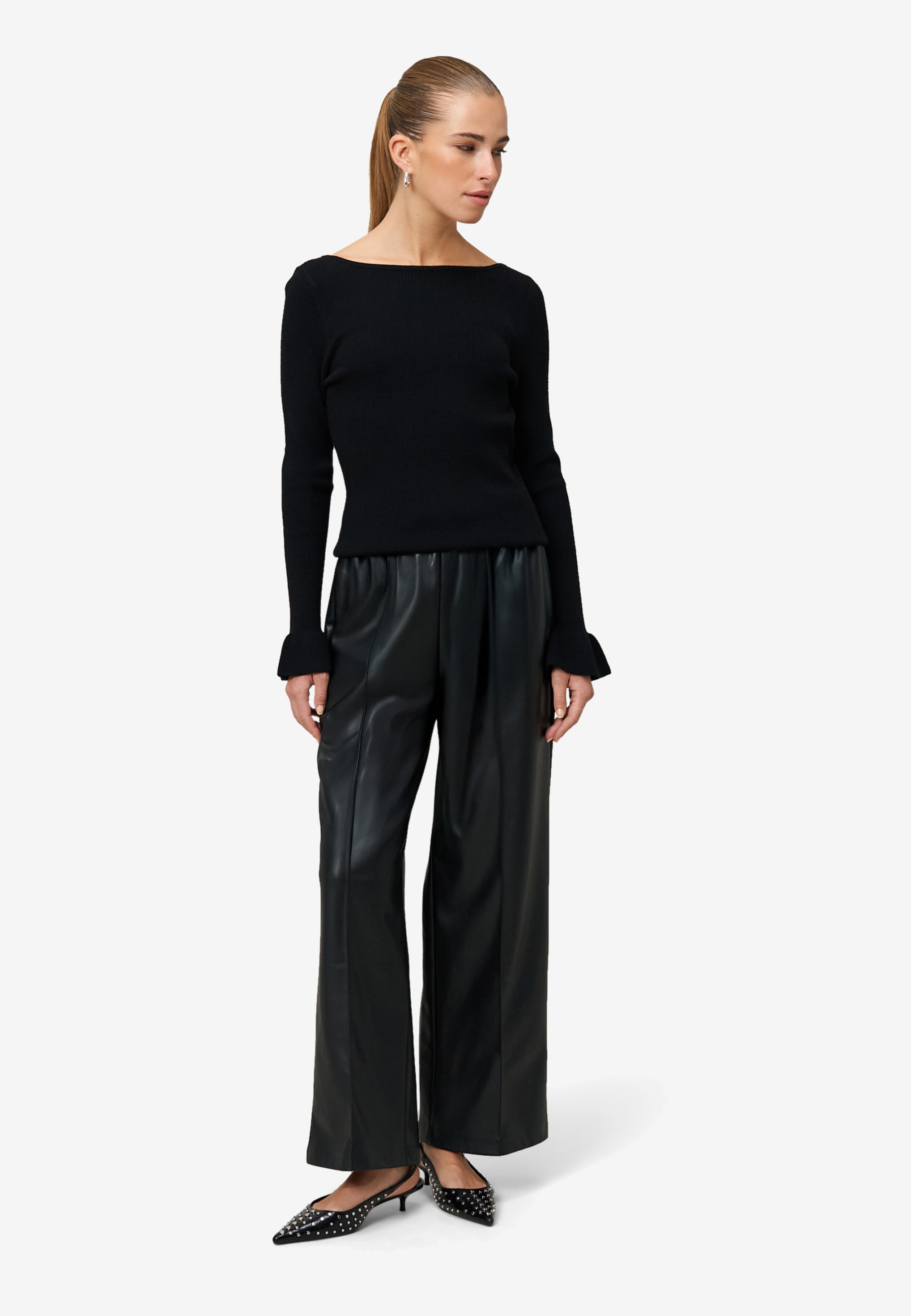 Zero Pull en tricot avec encolure bateau et manches tulipes