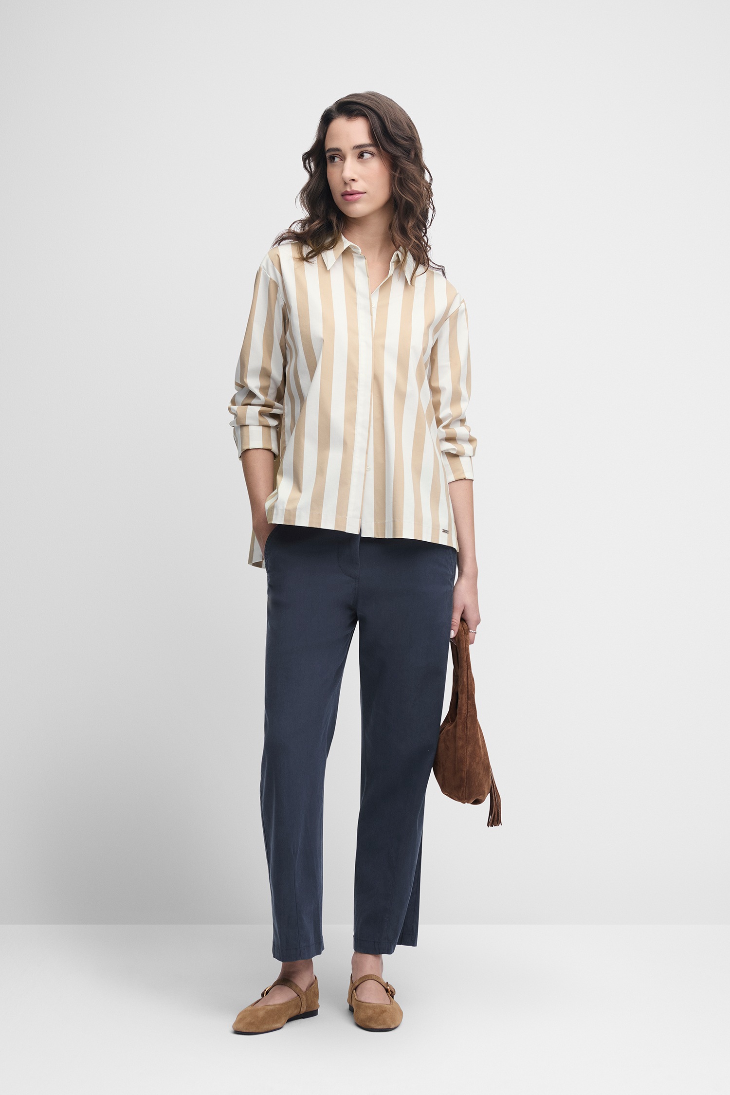 Cinque Langarmbluse »CIPIXIE« Hemdblusenkragen, verdeckte Knopfleiste, gerader Schnitt