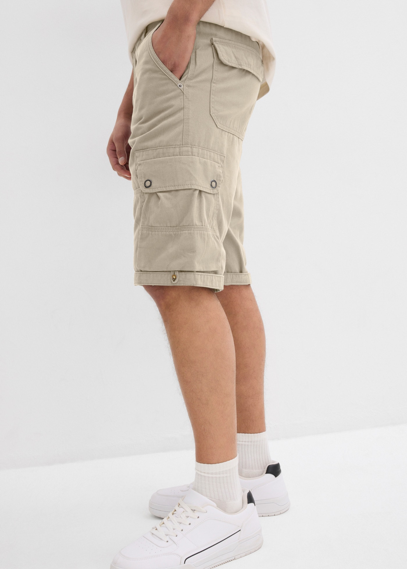 bonprix Cargobermudas  Cargo-Bermuda, aus Baumwolle, mit verstellbarer Länge, Regular Fit