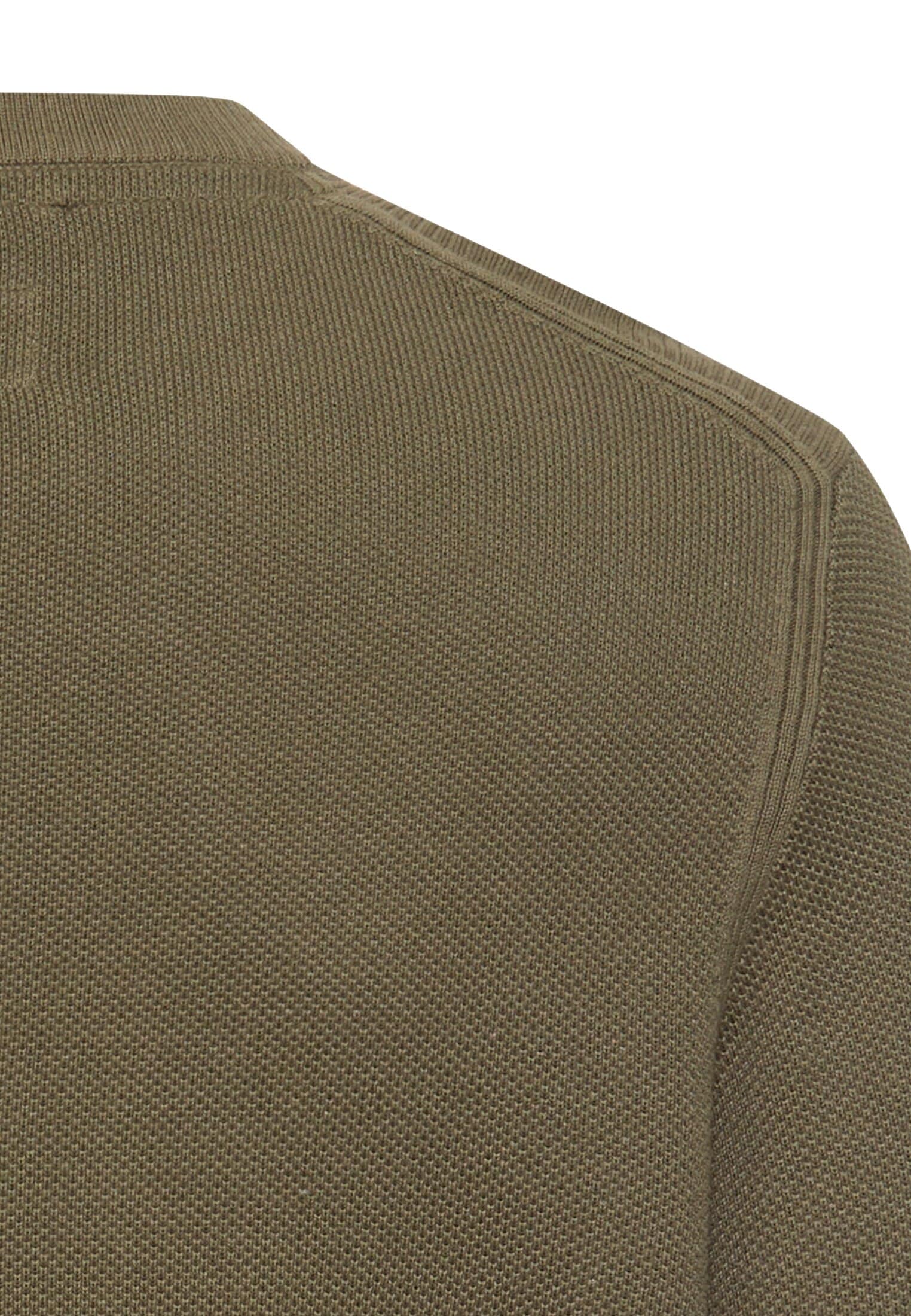 camel active Pull en tricot unifarben und aus reiner Baumwolle