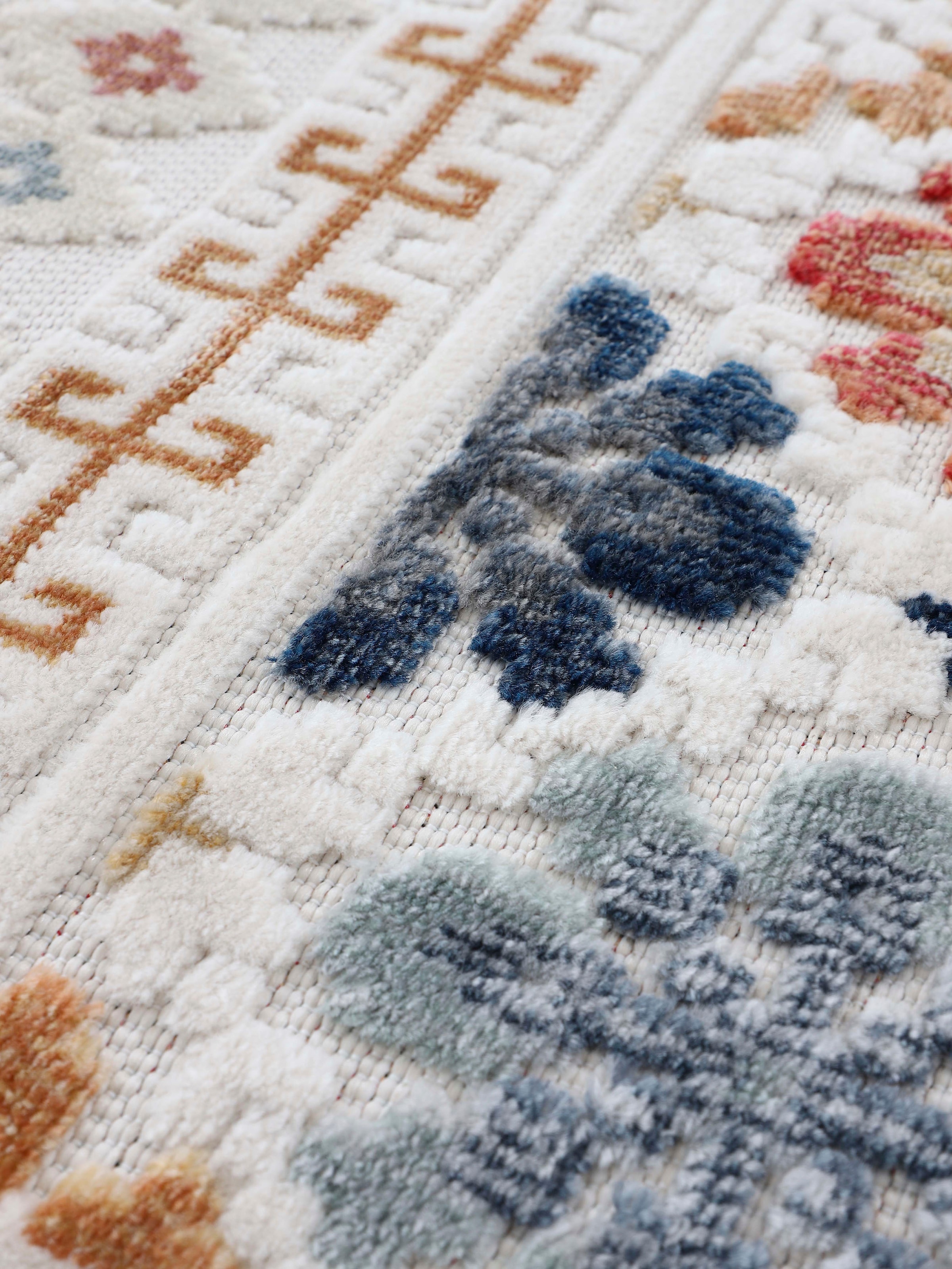 carpetfine Tapis »Deja 103« Rectangulaire 4 mm Höhe robustes Flachgewebe, Floral, In- und Outdoor, Läufer