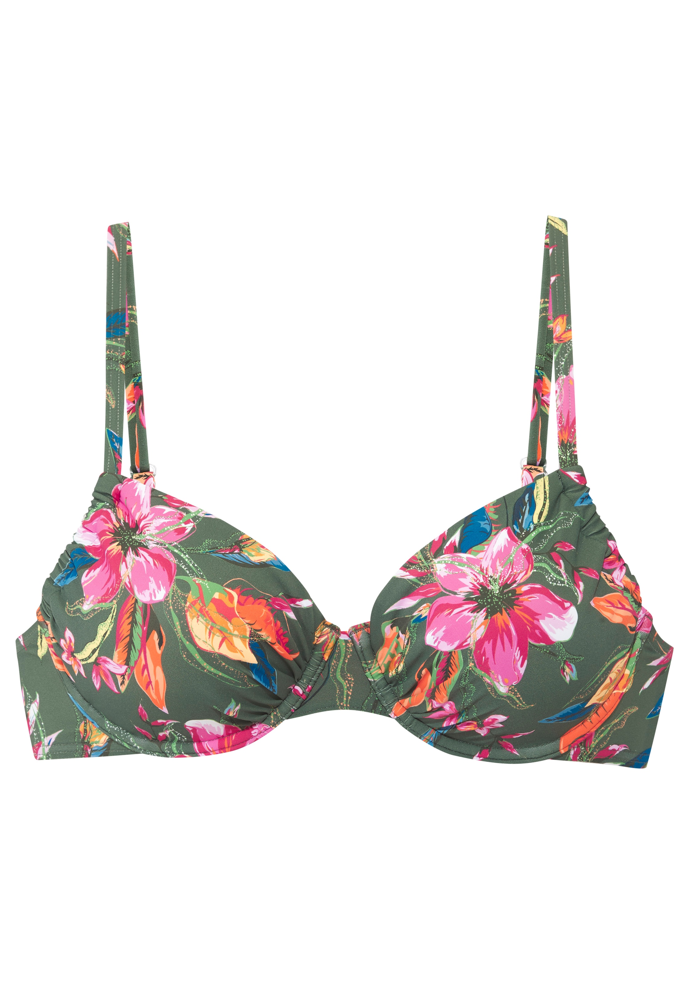 LASCANA Haut de bikini à armatures »Malia« mit tropischem Print