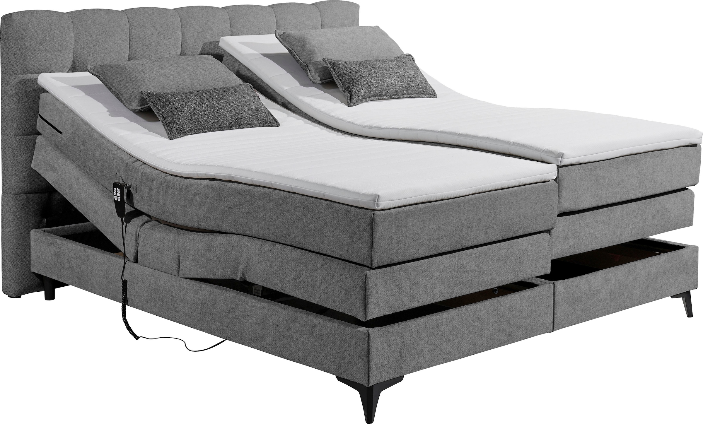 ED EXCITING DESIGN Boxspringbett »Atlas 180x200cm, elektrisch verstellbar« inkl. Topper, 7 Zonen Matratze, elektrisch verstellbar