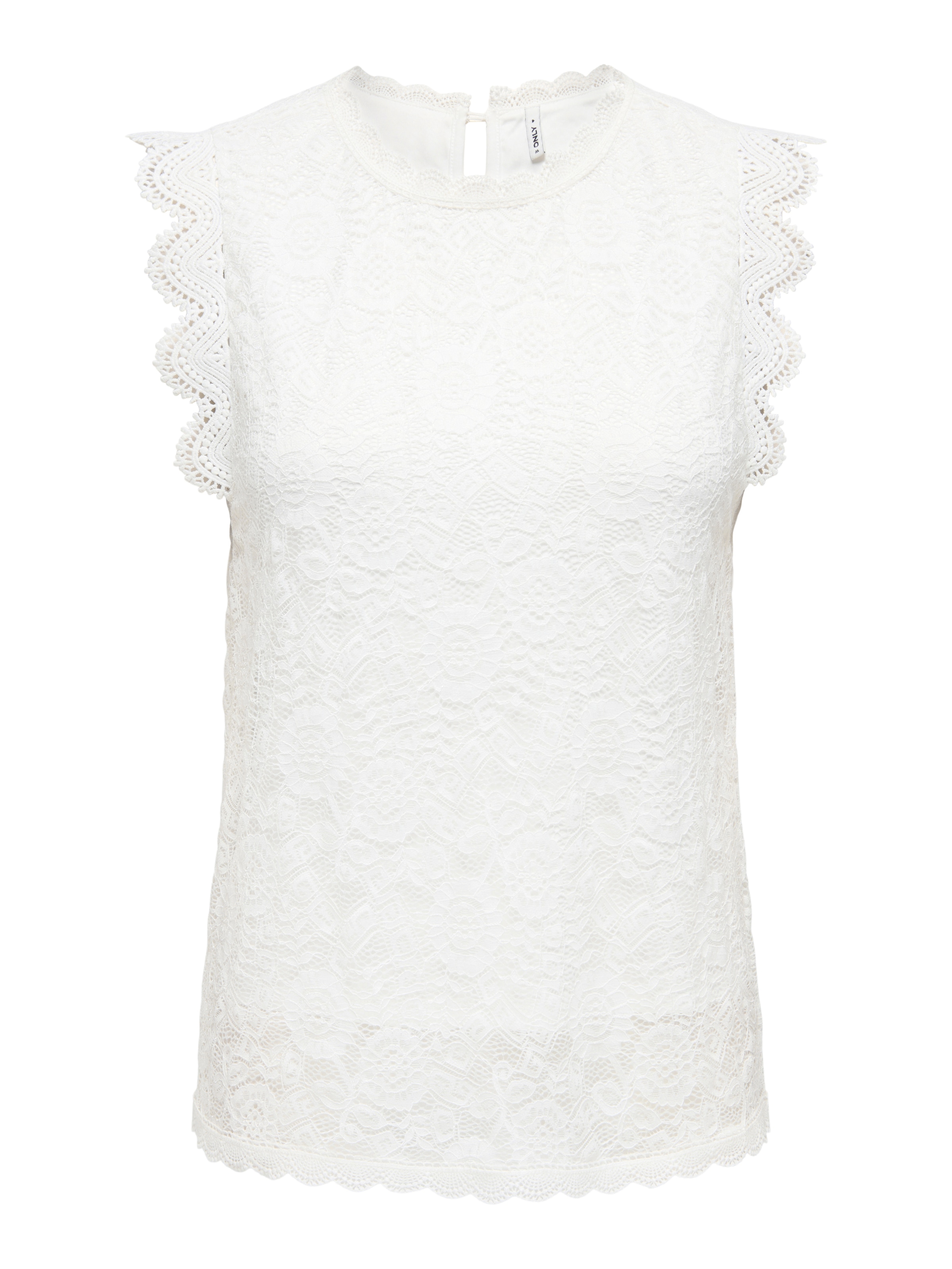 ONLY Top en dentelle »ONLSINE S/L LACE TOP CS JRS« mélange de matières, coupe régulière, col rond