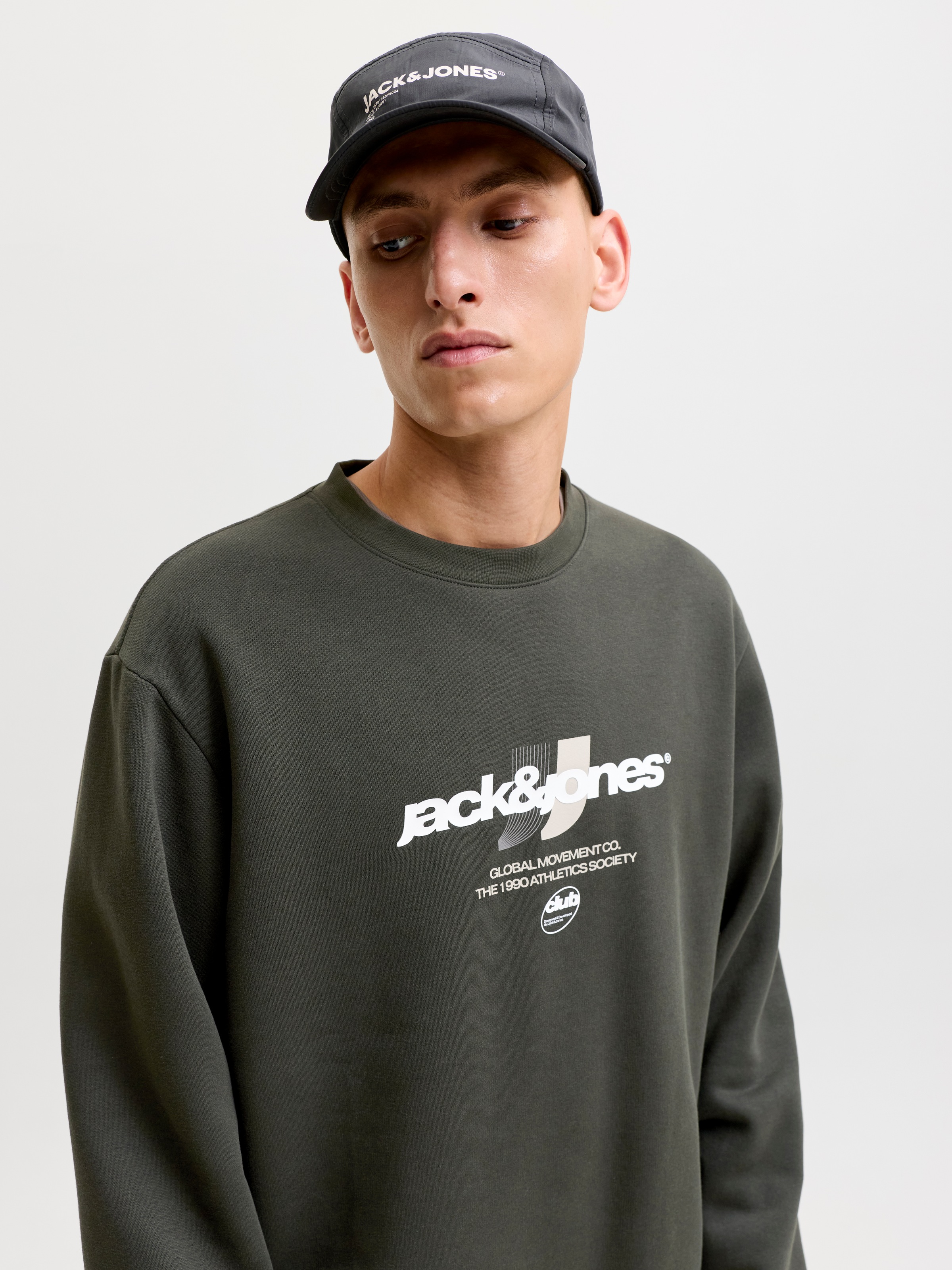 Jack & Jones »JCOCLUB BRANDING SWEAT CREW NECK«, Baumwollmischung, regular fit
