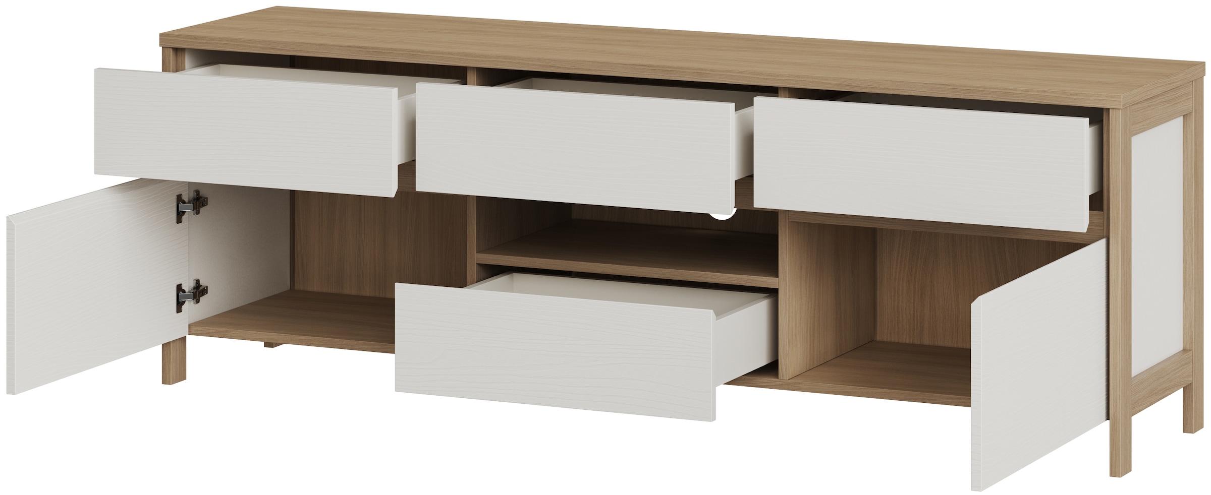 Home affaire TV-Schrank »Stranda, moderner TV-Unterschrank, Kommode im Scandi-Style, Lowboard« Rahmenoptik, ausreichend Stauraum, vielseitig einsetzbar, 164 cm breit