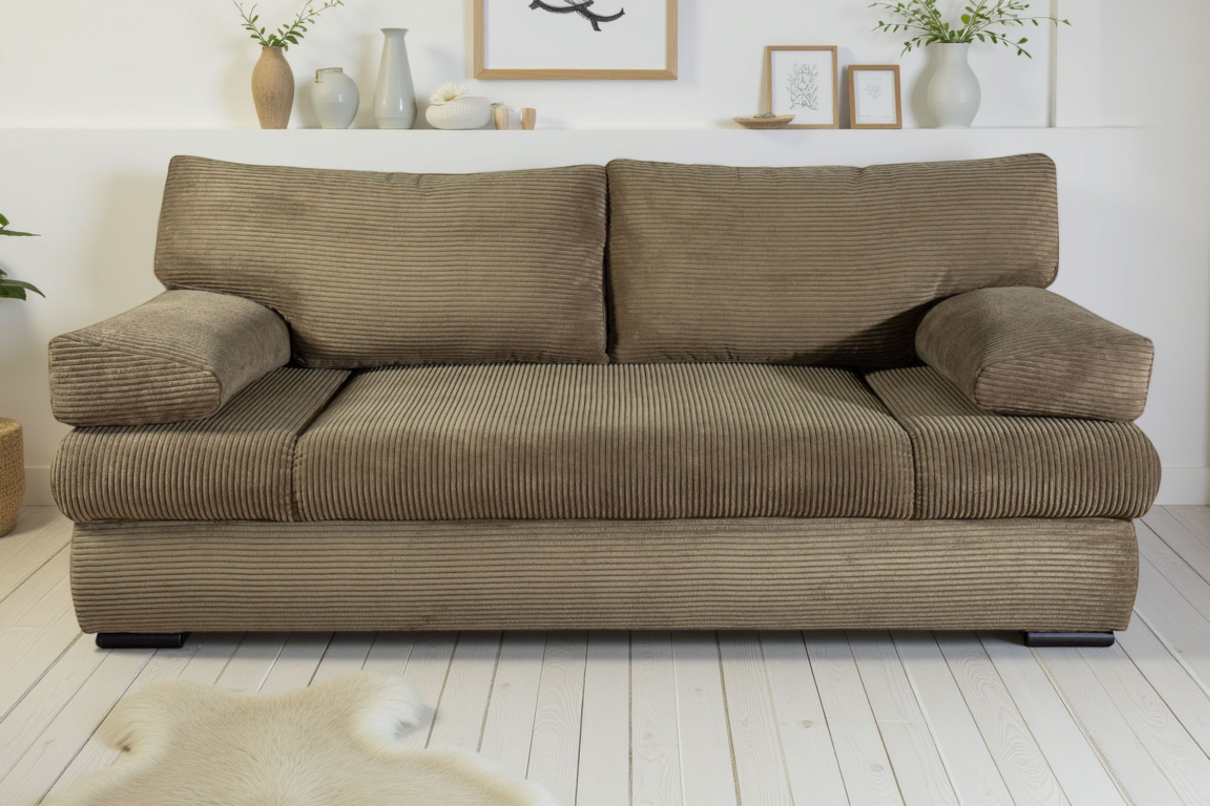 COLLECTION AB Schlafsofa »Tina Breite 200 cm, Liegefl. 146x200 cm« mit Bettfunktion, Bettkasten & 2 Armlehnenkissen, Bonell-Federkern