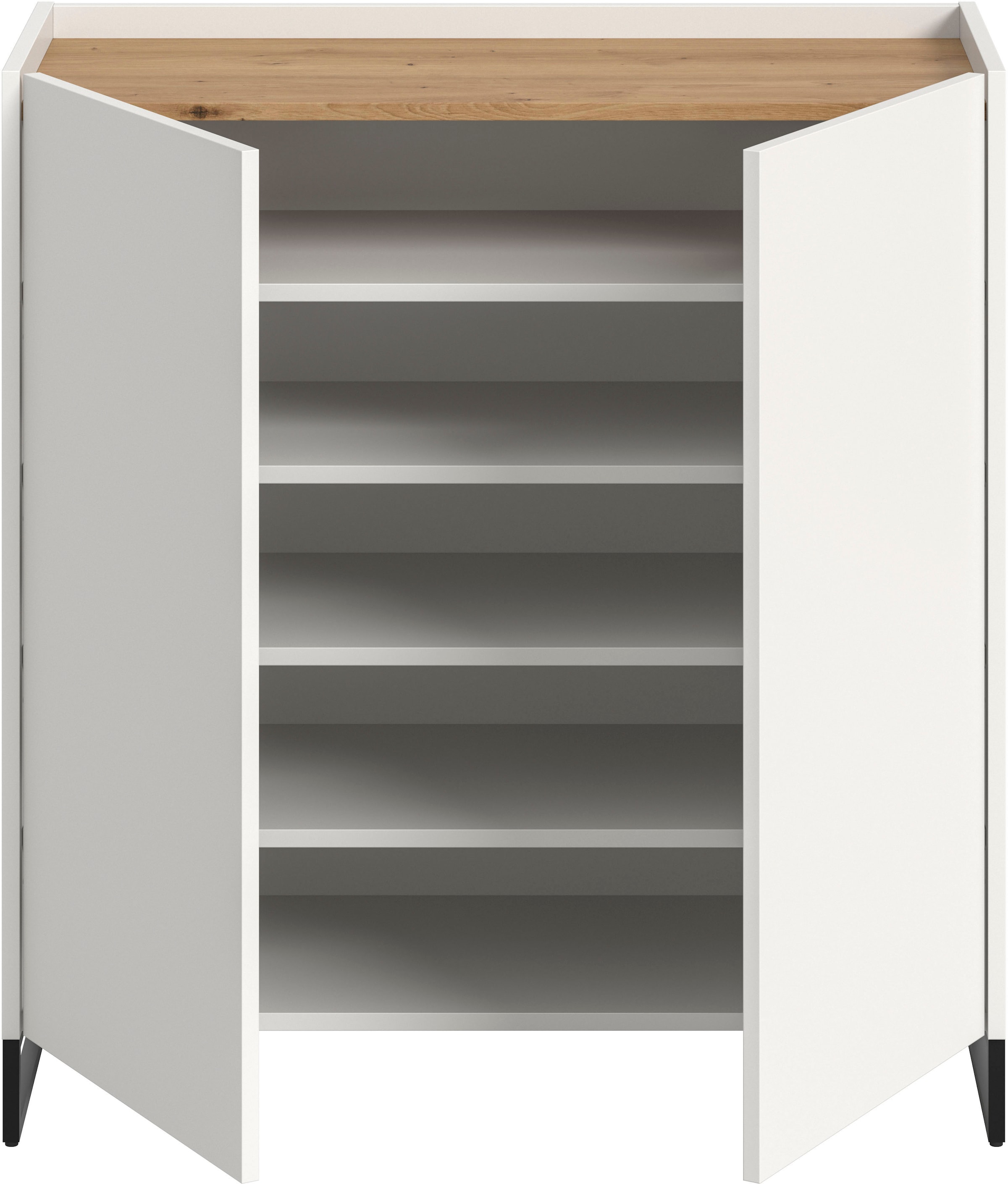 INOSIGN Schuhschrank »EVRID, Breite 90cm, 2 Türen, 5 Einlegeböden, inkl. Metall-Kufenfüsse« individuell mit anderen Artikel der Serie EVRID erweiterbar, 1 Stk. tlg. Schuhkommode, Kommode, Sideboard, Garderobenschrank, Flurkommode