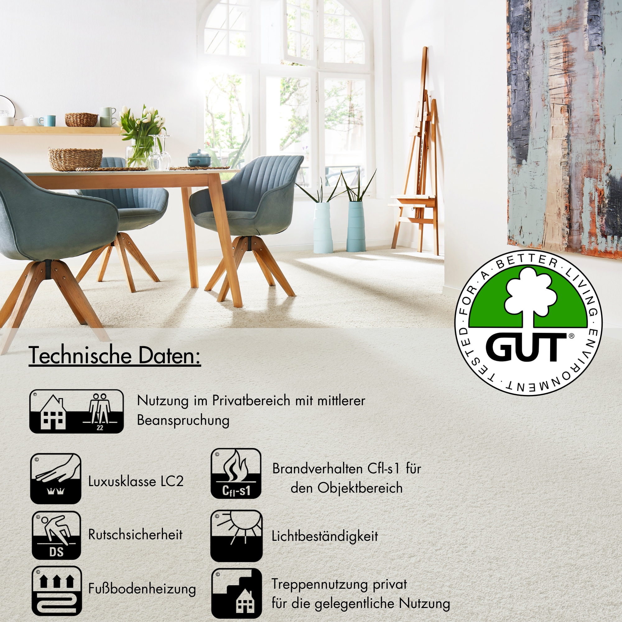 Andiamo Teppichboden »Verona, Velours, Made in Belgium« rechteckig 6 mm Höhe Uni Farben, Breite 400 cm oder 500 cm, strapazierfähig , pflegeleicht