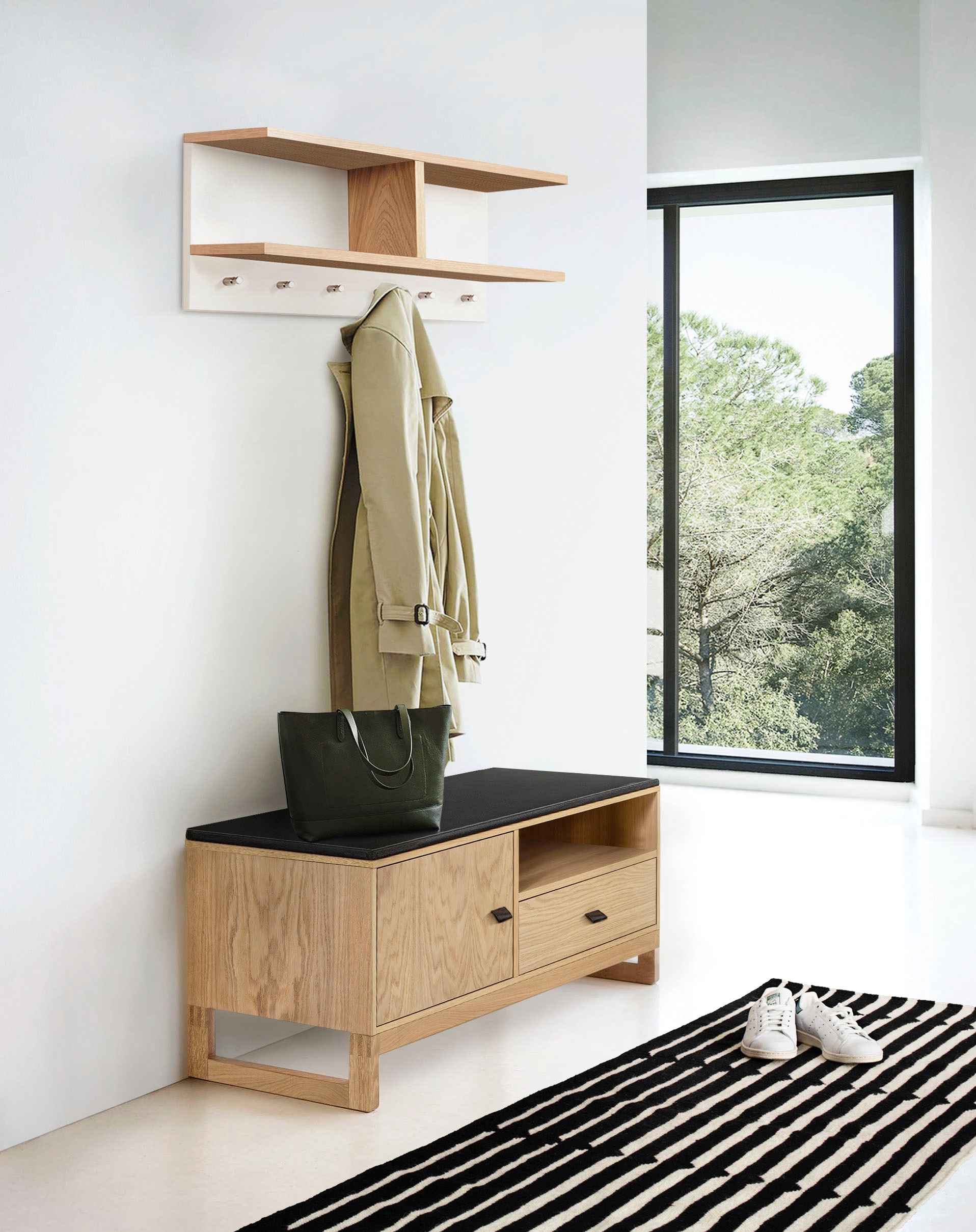 Woodman Schuhbank »Slussen« im skandinavian Design, Holzfurnier aus Eiche, FSC®-zertifiziert