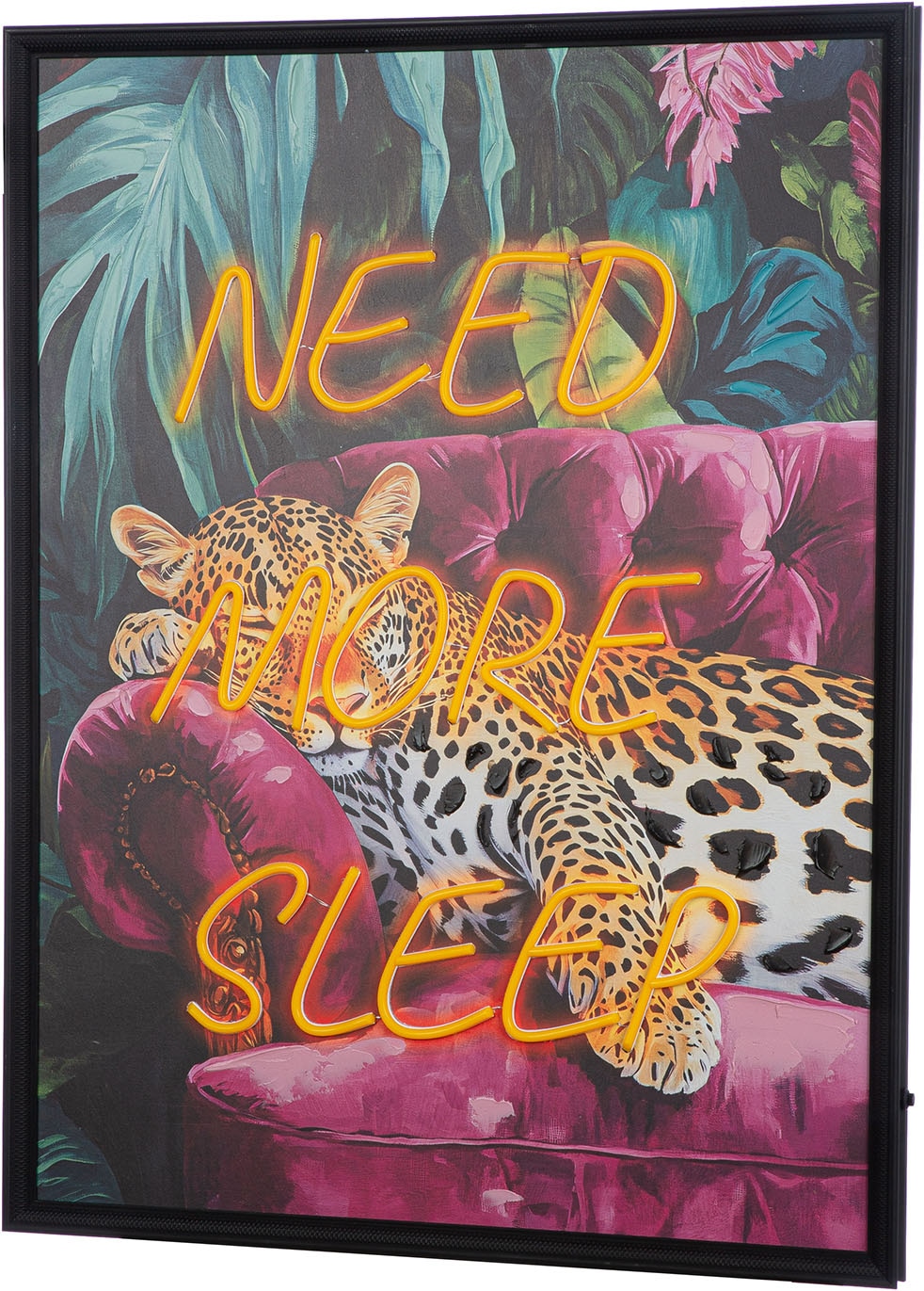 GILDE Tableau en bois »Bild rechteckig Need more sleep« Animaux 1 cuis tlg.