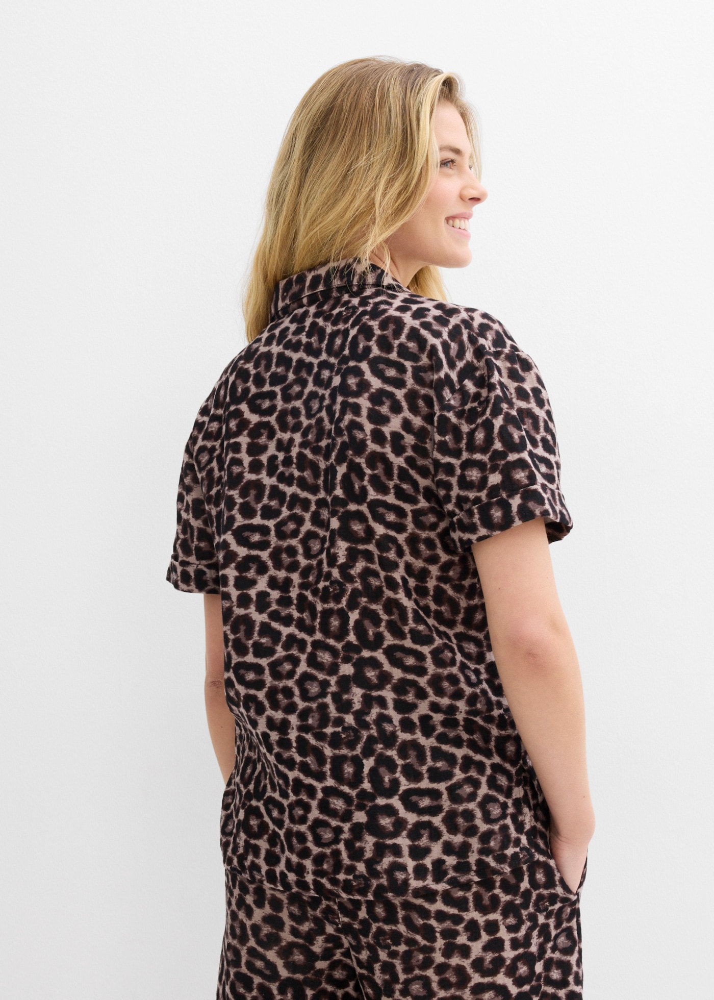 bonprix Chemisier à chemise coupe large style oversize, en coton pur