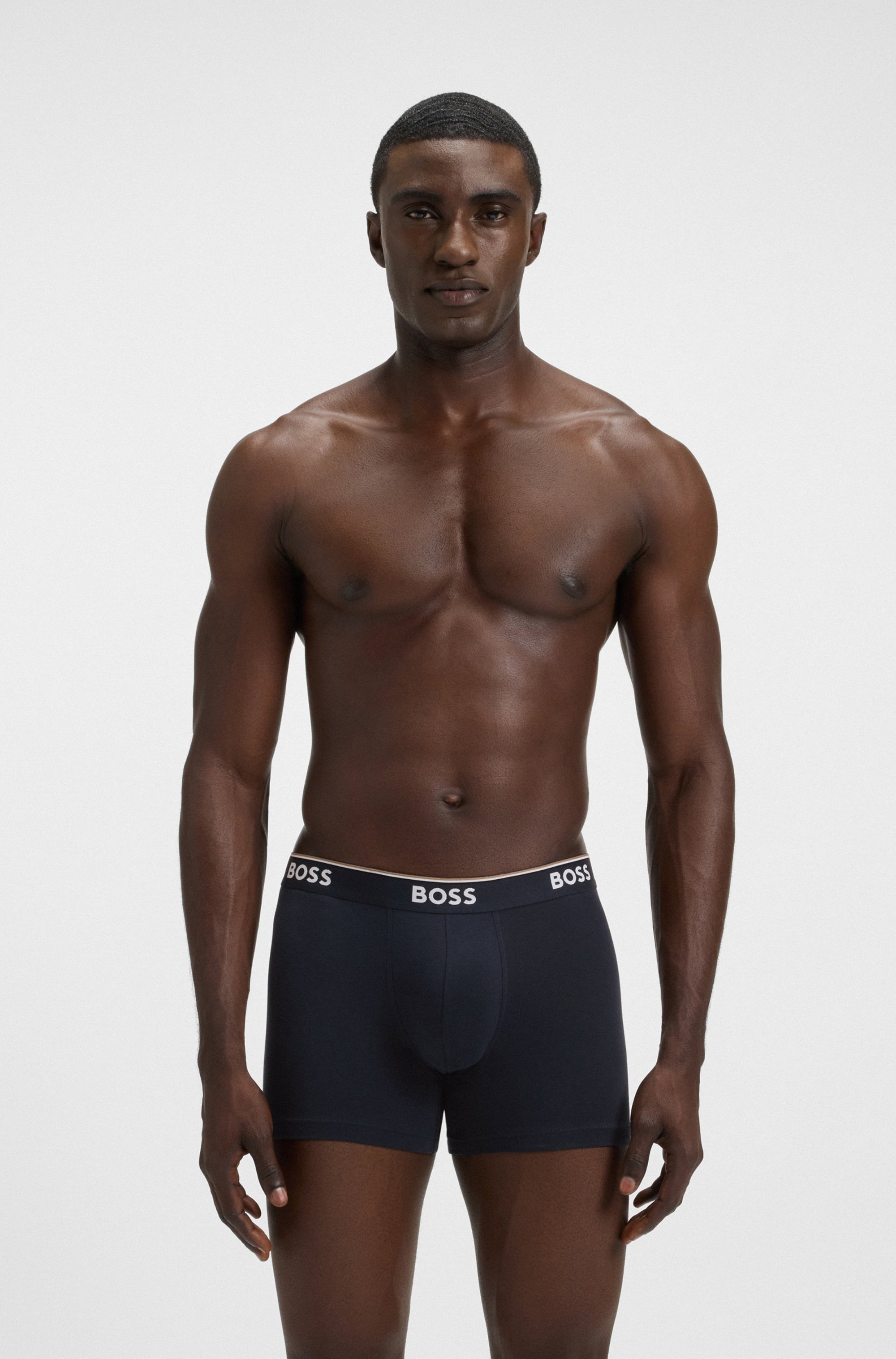 BOSS Langer Boxer »Brief 3 PACK« mit farblich passendem Webbund