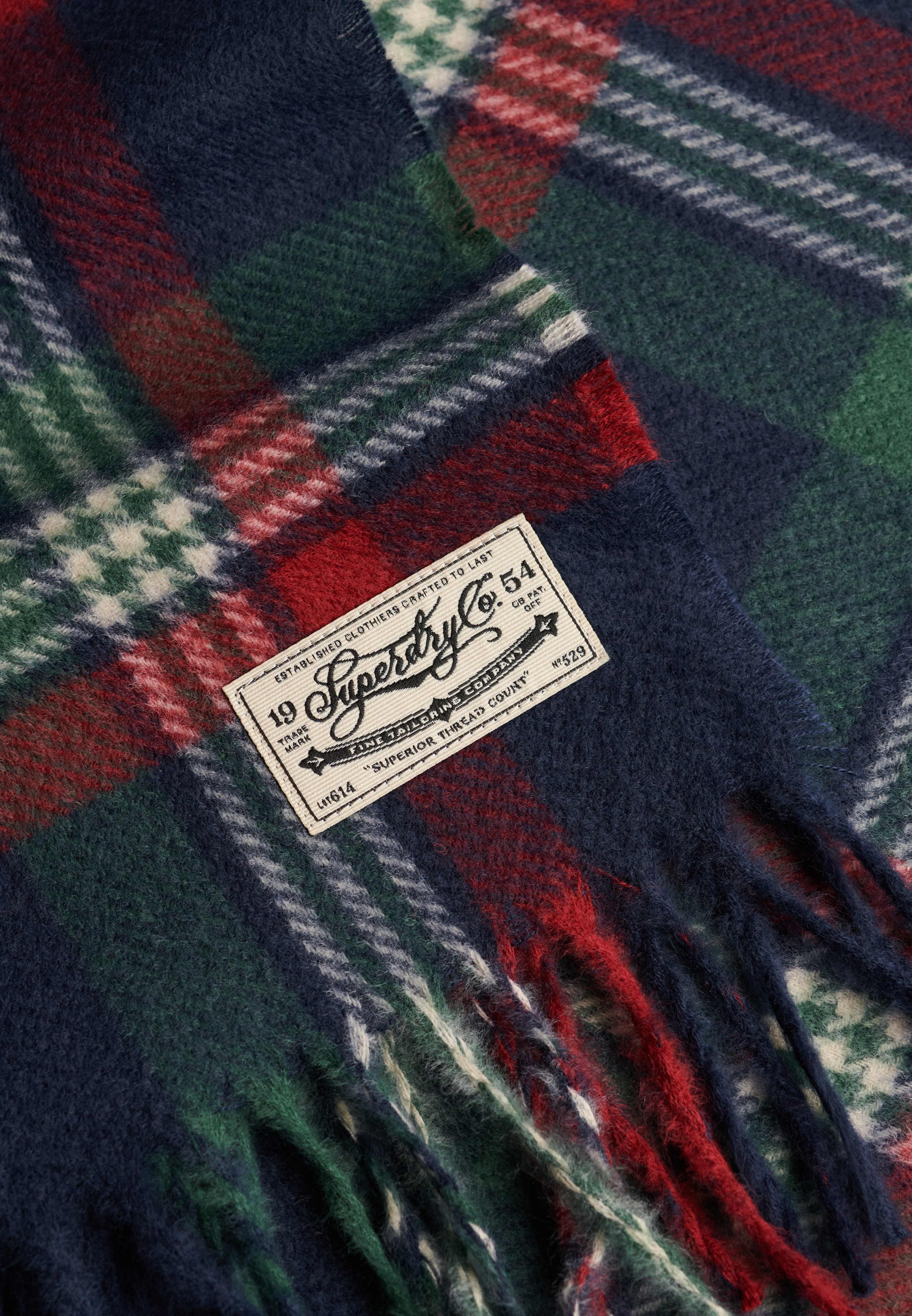 Superdry Strickschal »HERITAGE CHECKED SCARF« Materialmix, regular fit