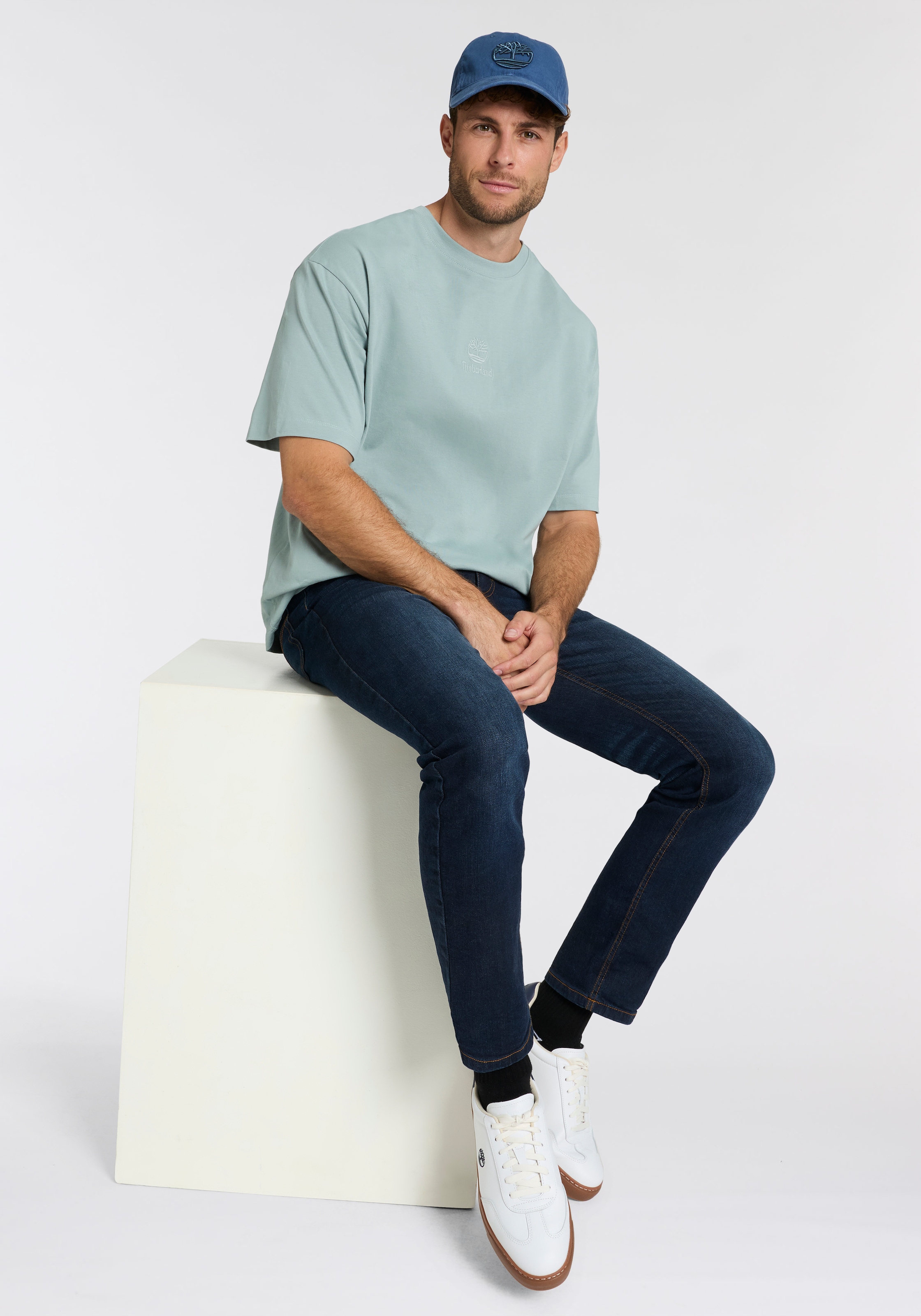 Timberland T-shirt »HAMPTHON Tonal Stack Logo Tee« avec encolure ronde, en coton