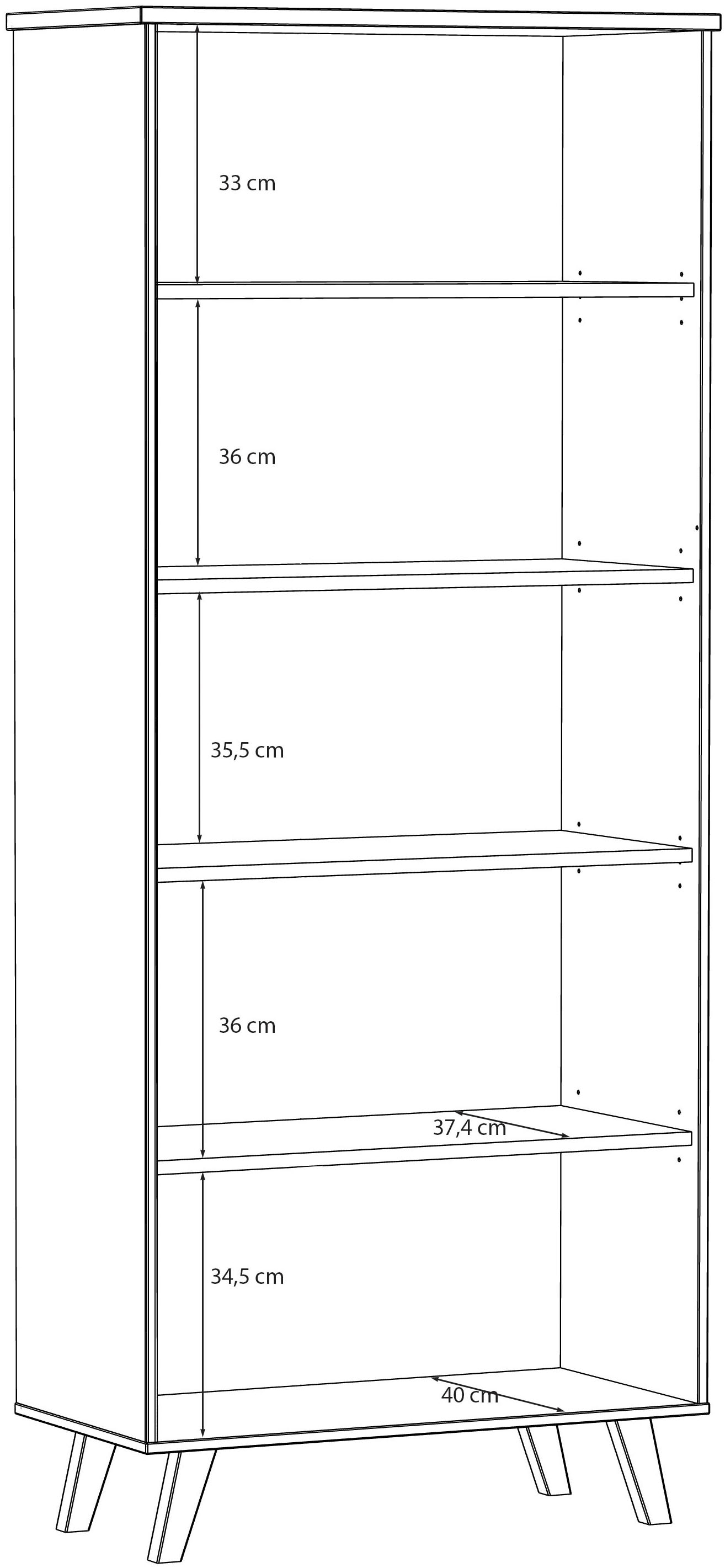 FORTE Vitrines »Vankka Stauraumvotrine« L/H/P 84,7/201,5/41,7 cm,  Porte en verre, sans poignée, design intemporel