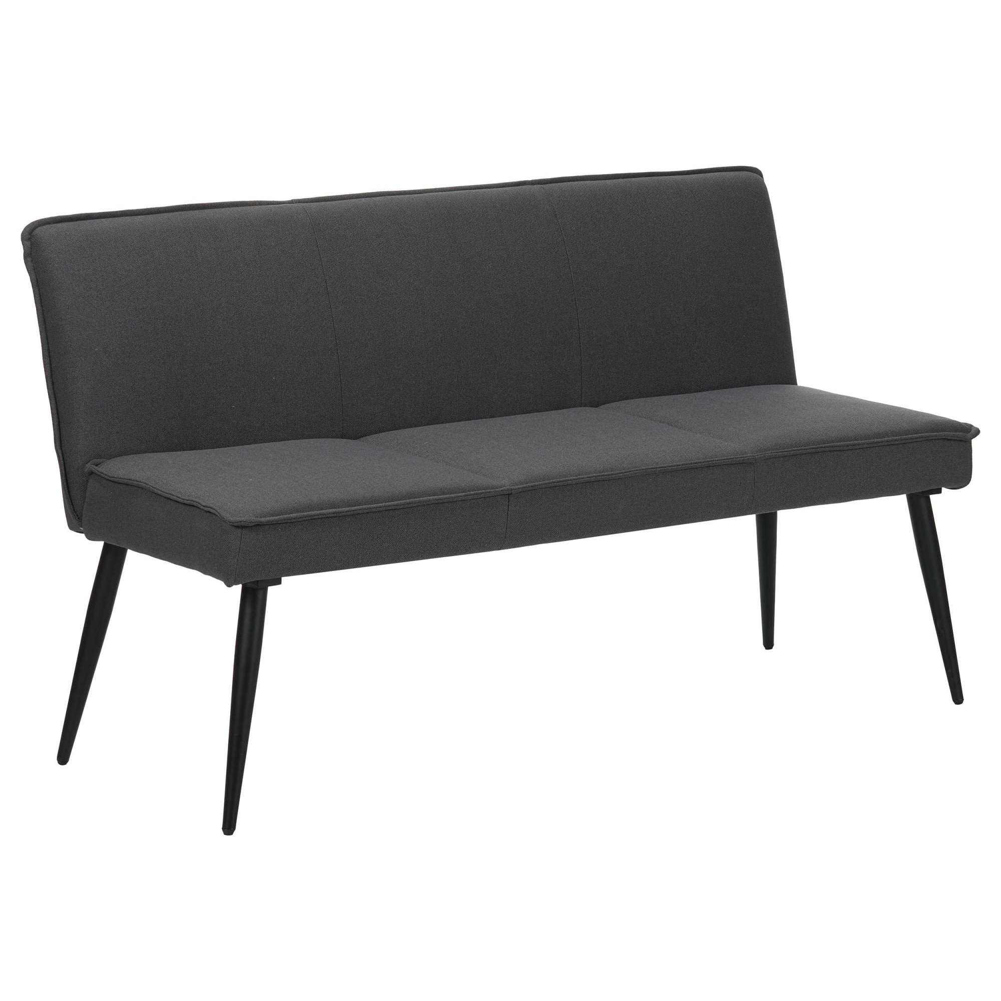 GOODproduct Banc de salle à manger »Ianna« schwarze Metallbeine, pflegeleichtem Webstoff Bezug, Breite 140 cm