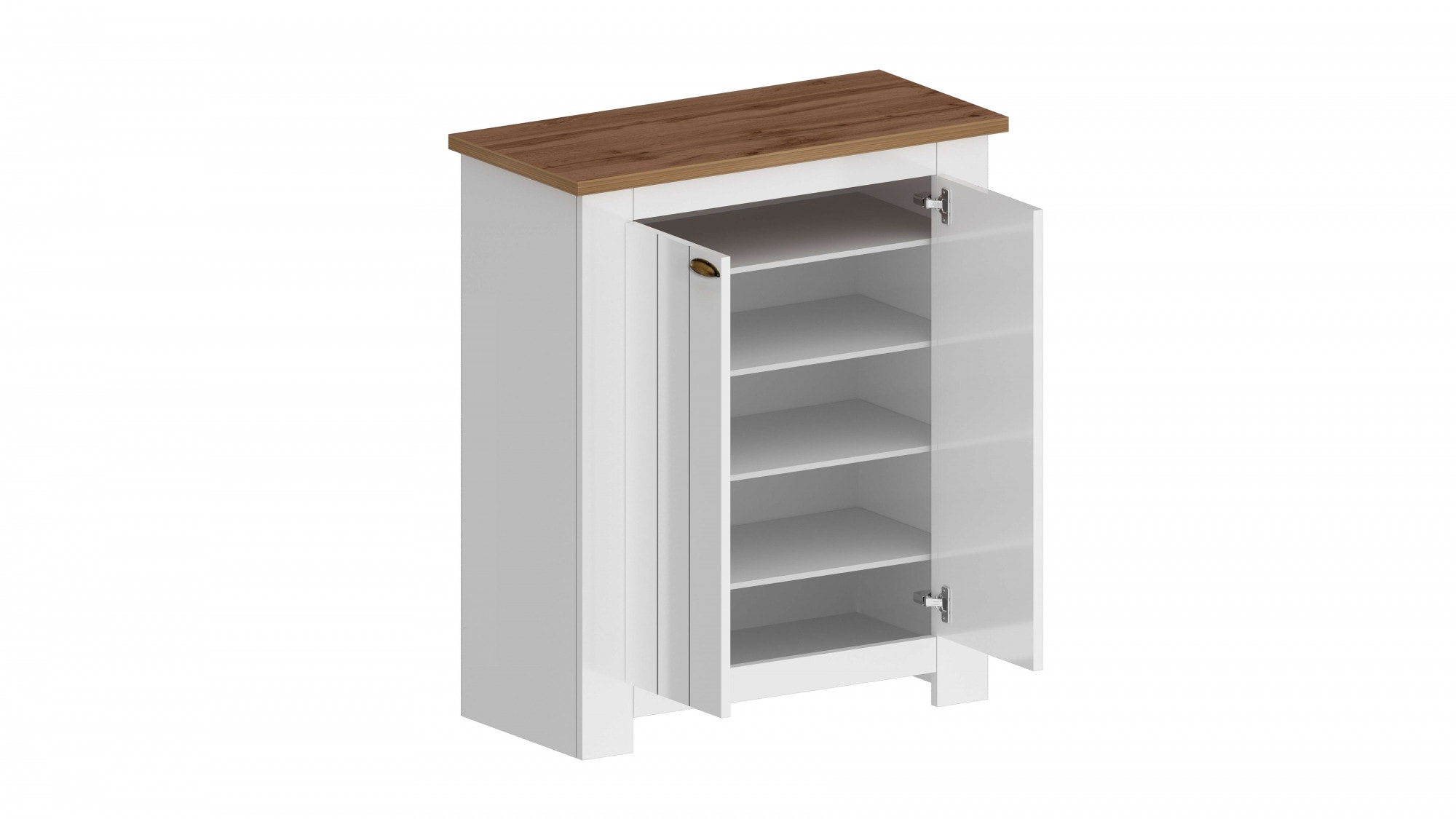 Home affaire Schuhschrank »FIGO, Made in Italy – Schuhkommode,Schuhregal für ca. 20 Paar Schuhe« 1 Stk. tlg. 4-Türig, Siebdruck-dekorative Fräsungen, 10 Fächer, Breite 84 cm