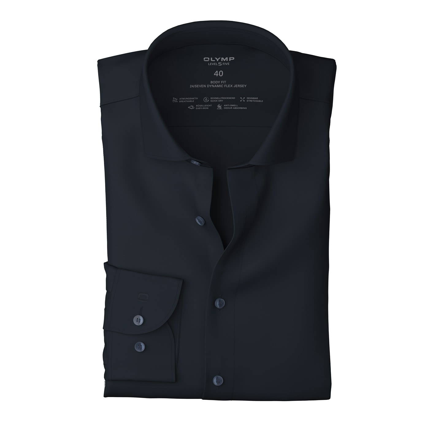 OLYMP Chemise à manches longues »Level Five 24/Seven« Atmungsaktiv, Jersey, sehr dehnbar, body fit, Modern Kentkragen