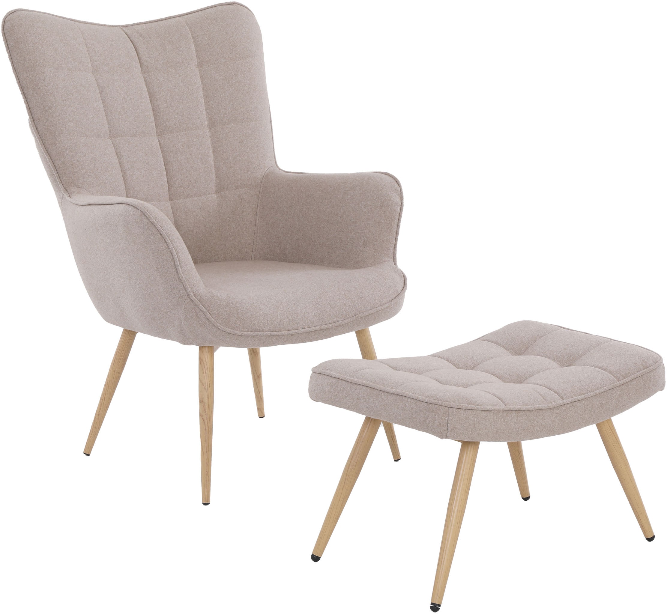 byLIVING Tabouret »UTA« Bezug Webstoff oder Samt, Schaumstoff