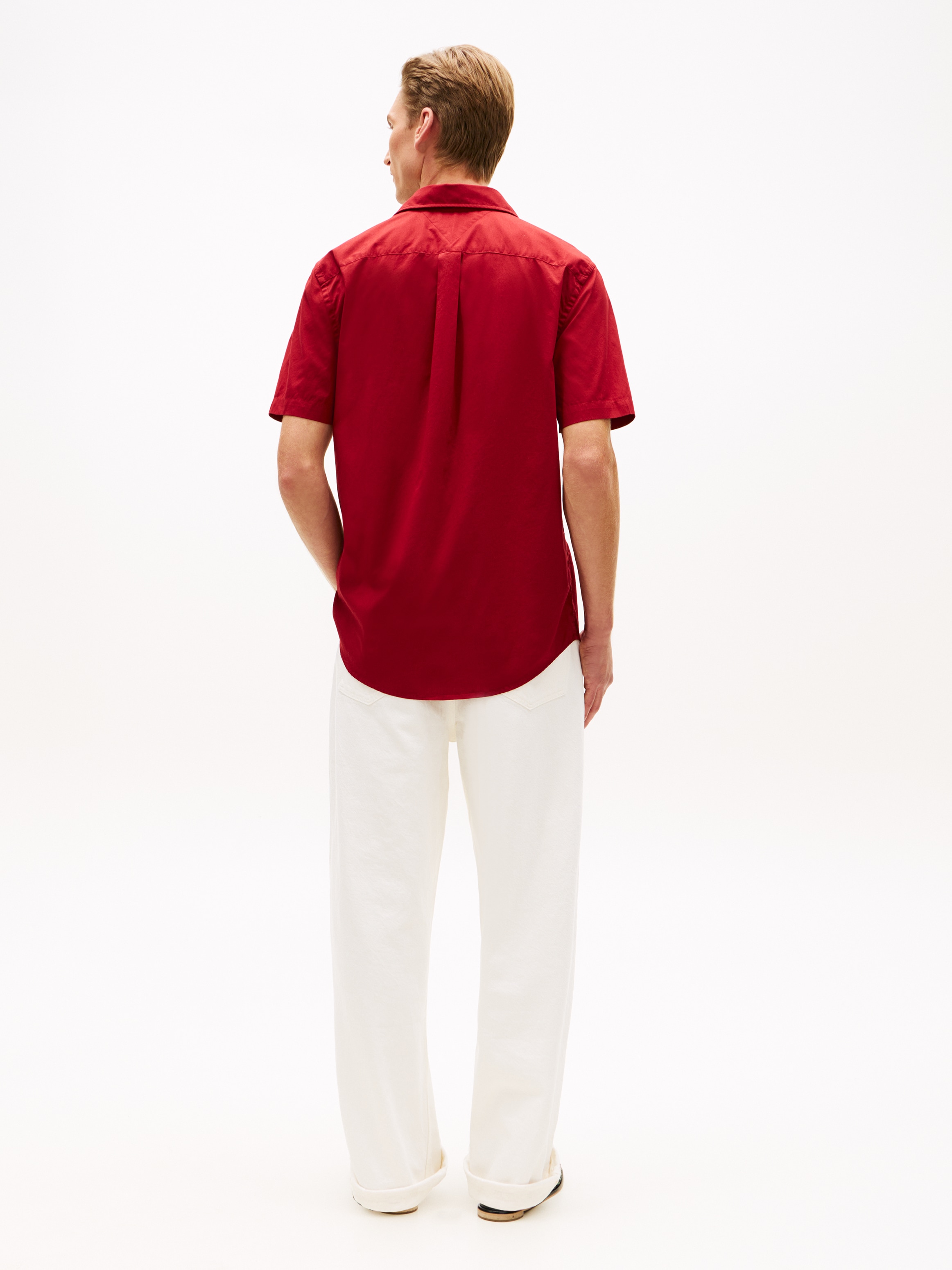 Tommy Hilfiger Chemise à manches courtes »FLEX POPLIN SOLID« Regular fit mit Button-Down-Kragen