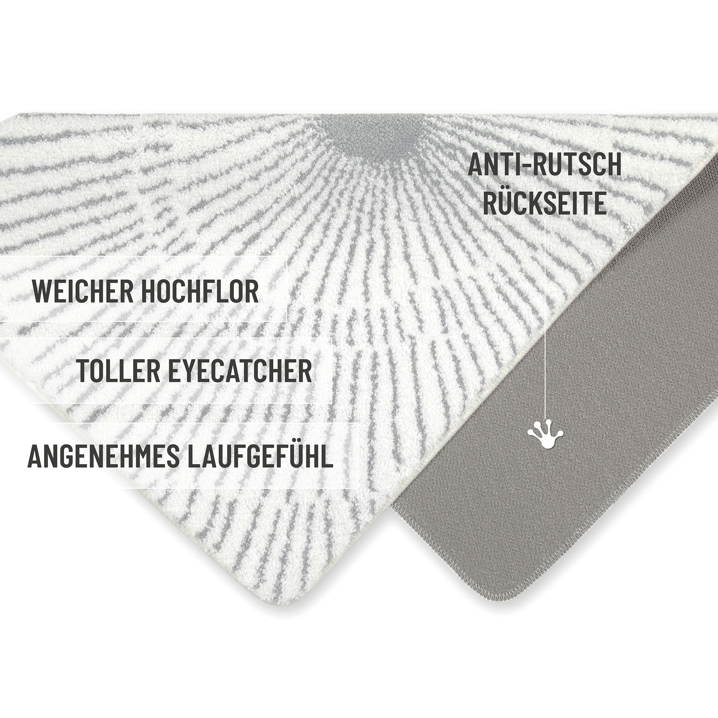 Wecon home Basics Tapis de bain »Jasbeer« Höhe 15 mm waschbar, rutschfest, strapazierfähig, pflegeleicht mit Linien Design