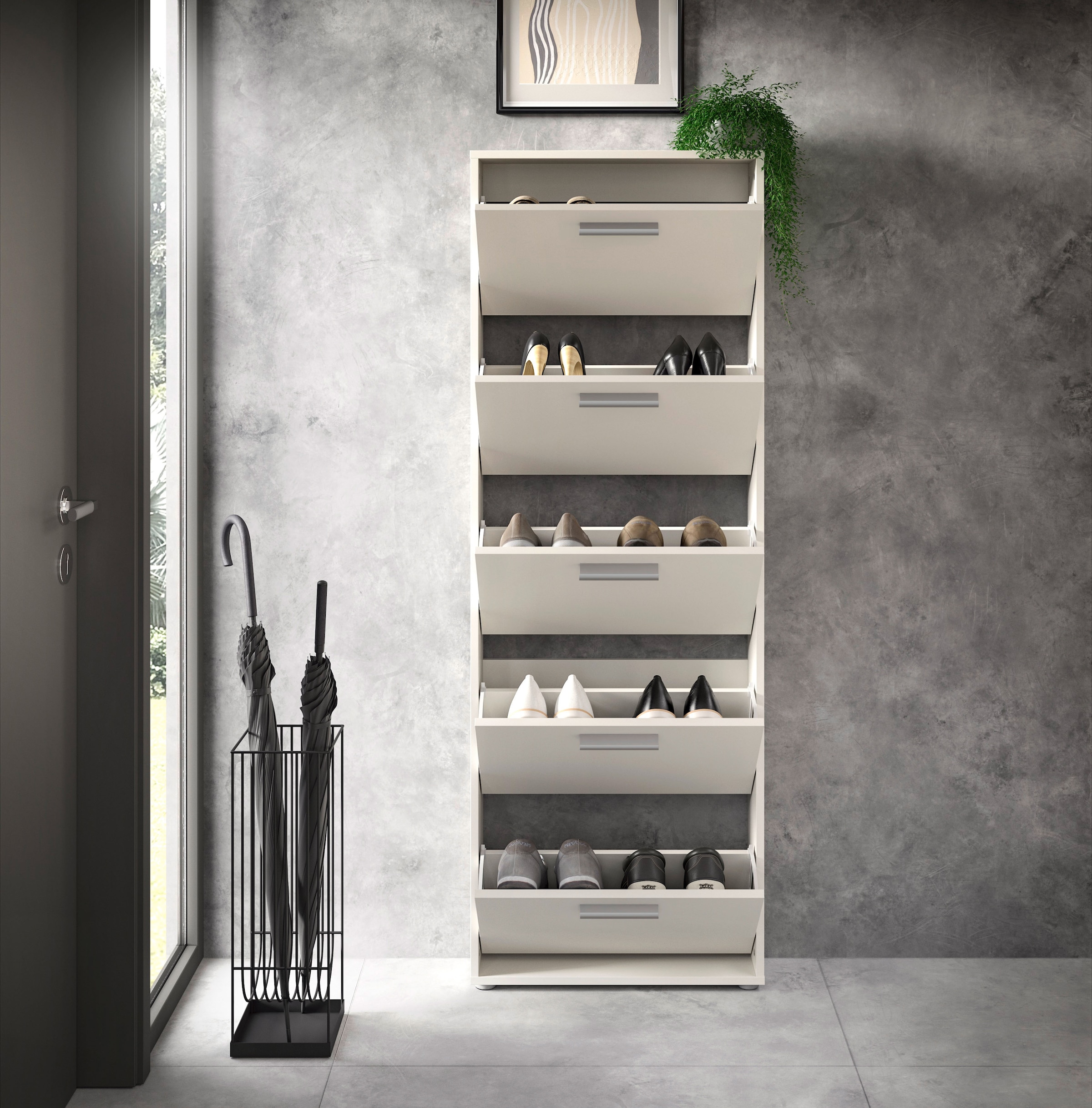 HBZ Schuhkommode »Sam Schuhkipper, Schuhschrank BxHxT 59x169x17 cm« 1 Stk. tlg. mit 5 Klappen