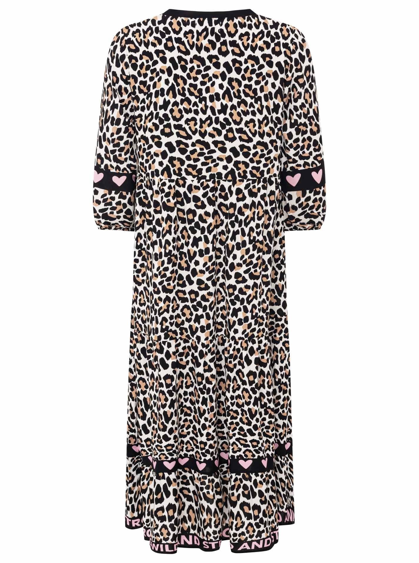 Zwillingsherz Maxi robe »"Classic Leo"« Leomuster, Knopfleiste und 3/4 Arm