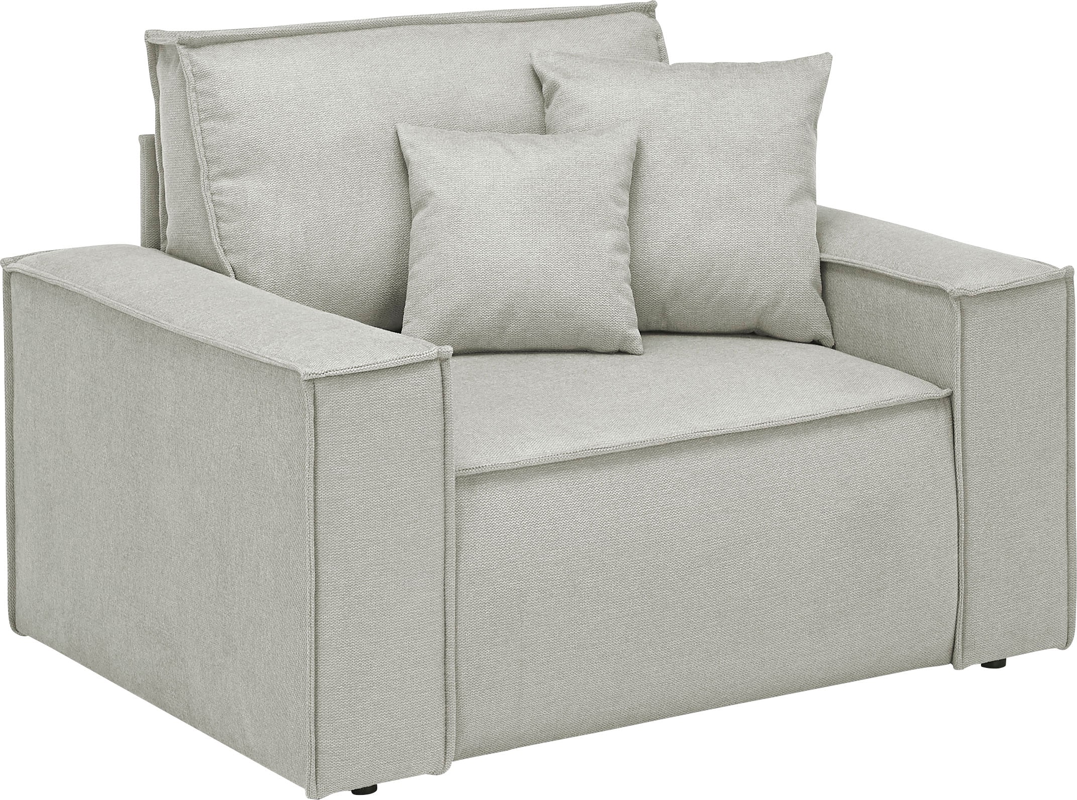 GOODproduct Canapé 2 places »FINNLEY Struktur fein, XXL-Sessel, Lesesessel, inkl. Zierkissen« 1 cuis tlg. disponible en tissus Bouclé, structure fine et Mega Cord