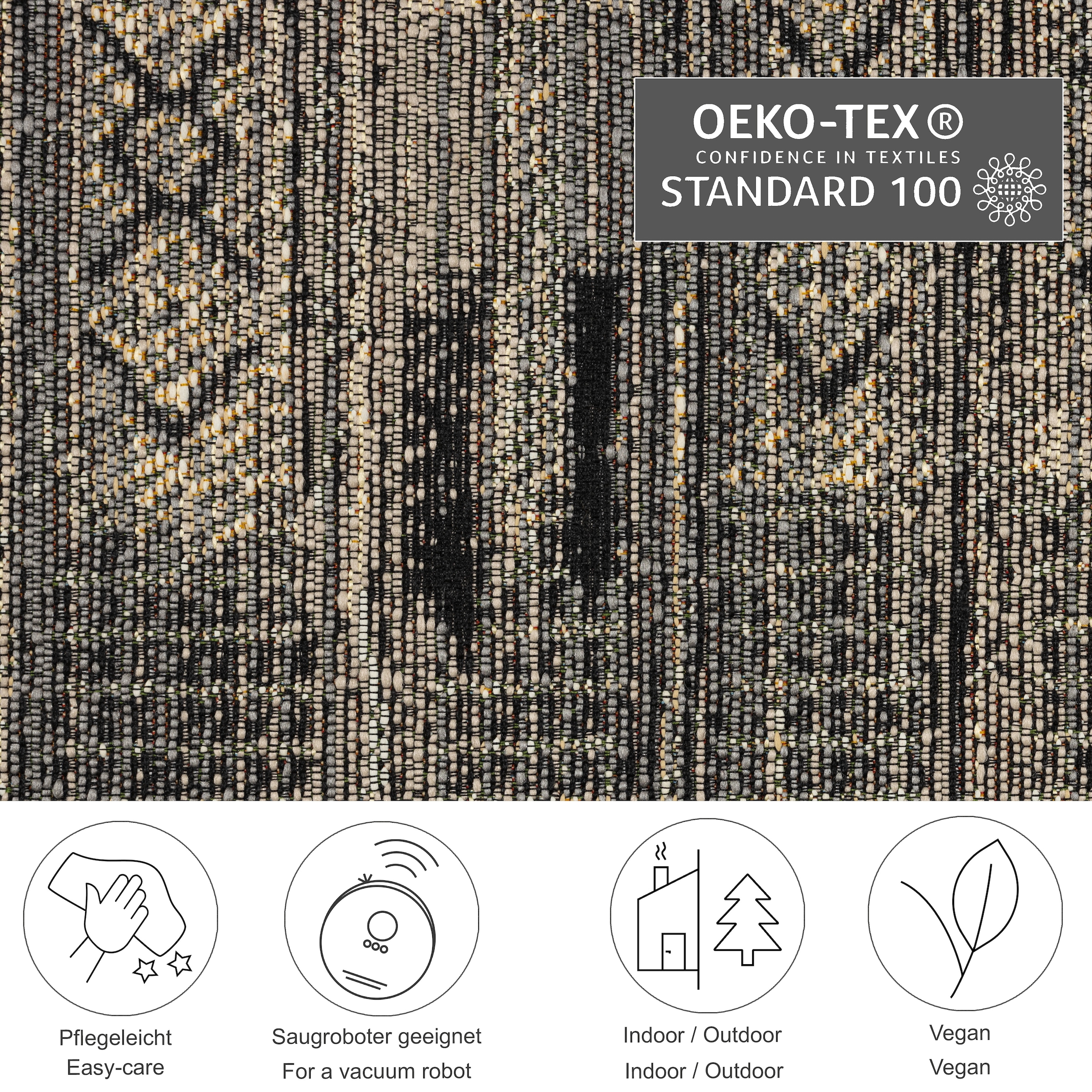 Gino Falcone Teppich »Outdoor-Africa 38« rechteckig 5 mm Höhe Flachgewebe, Ethno Style, In- und Outdoor geeignet