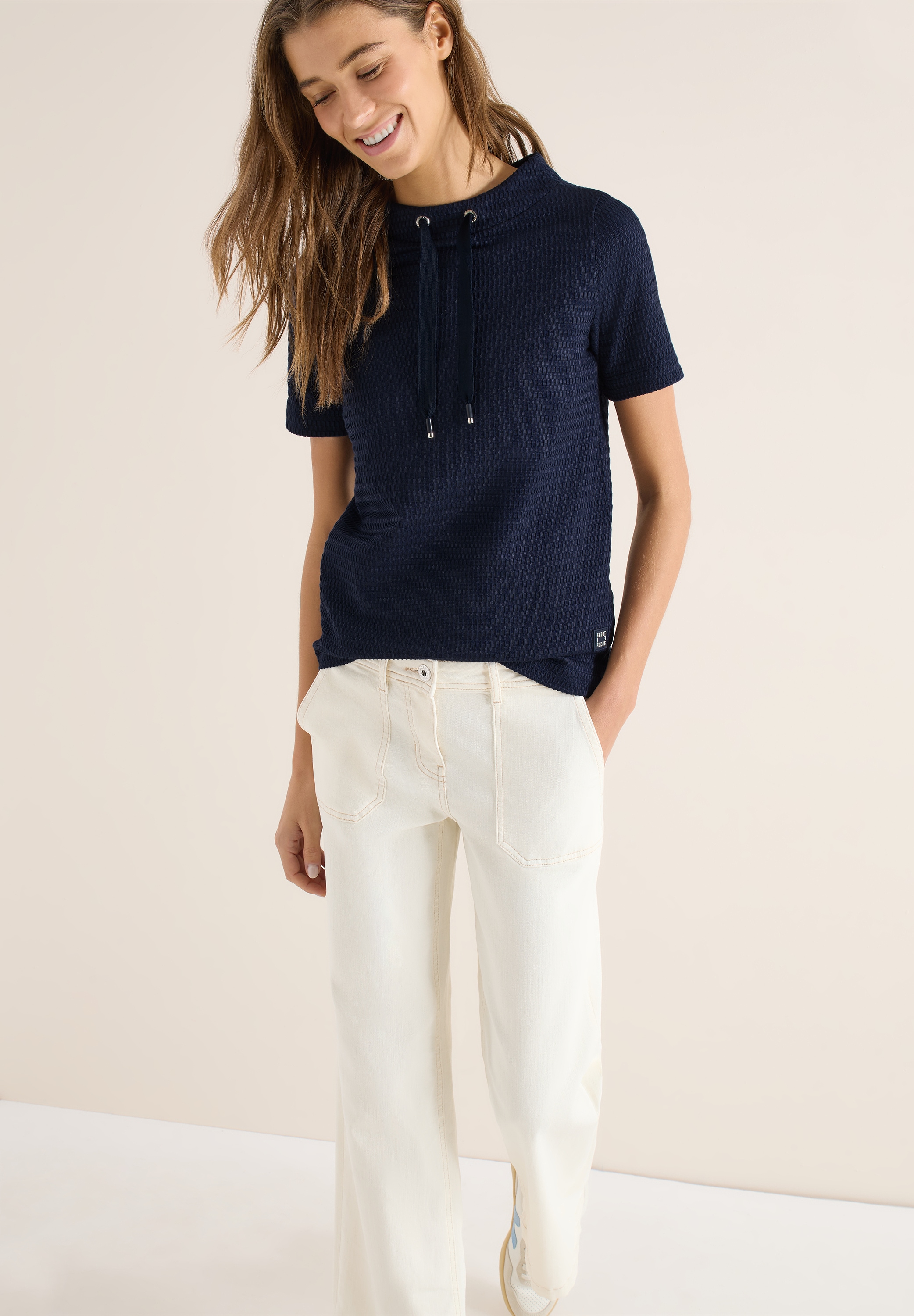 Cecil Kurzarmshirt in Two-Tone-Optik