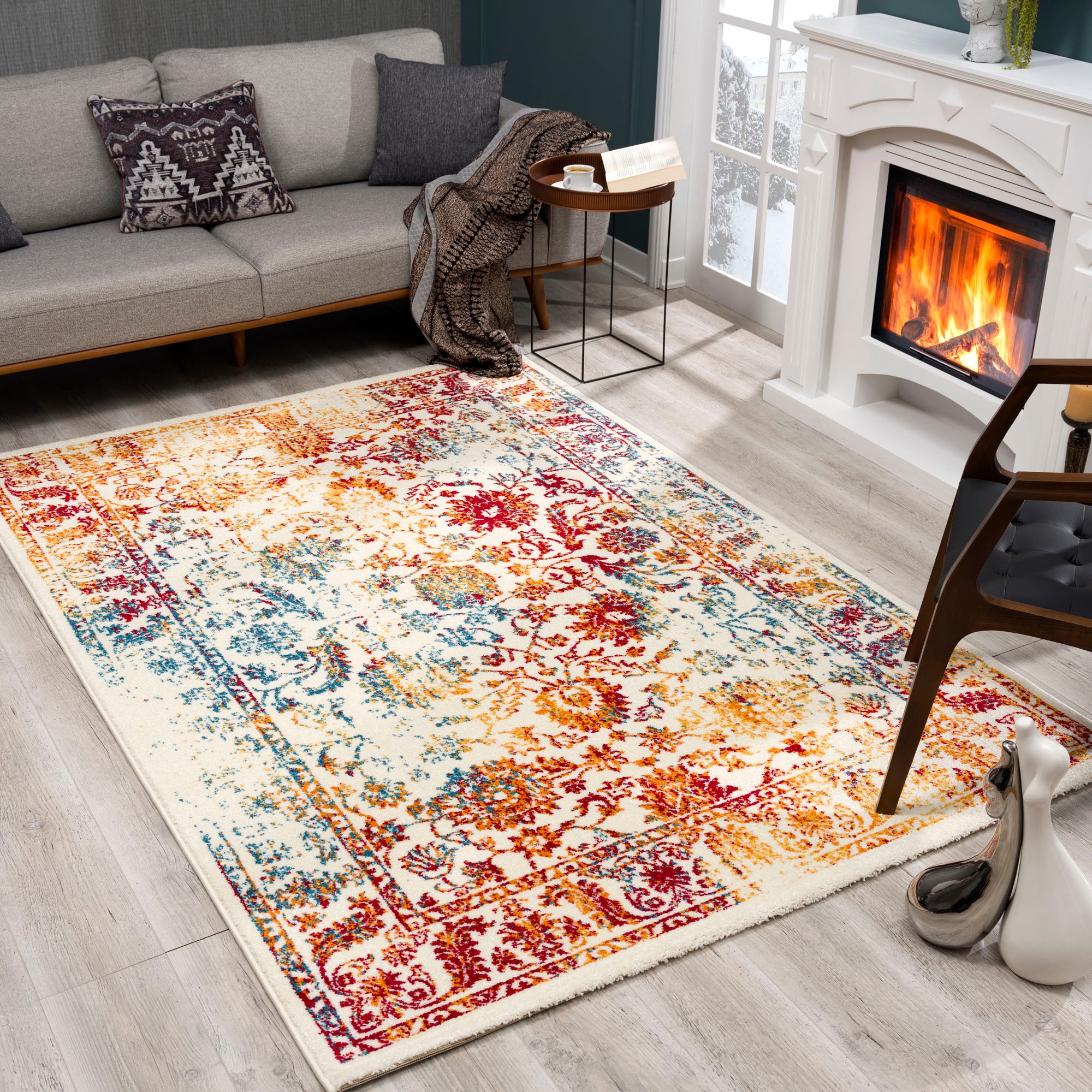 Sanat Teppich »Vintage 1606« rechteckig 13 mm Höhe Wohnzimmer, Kurzflor, Vintage Look, Retro