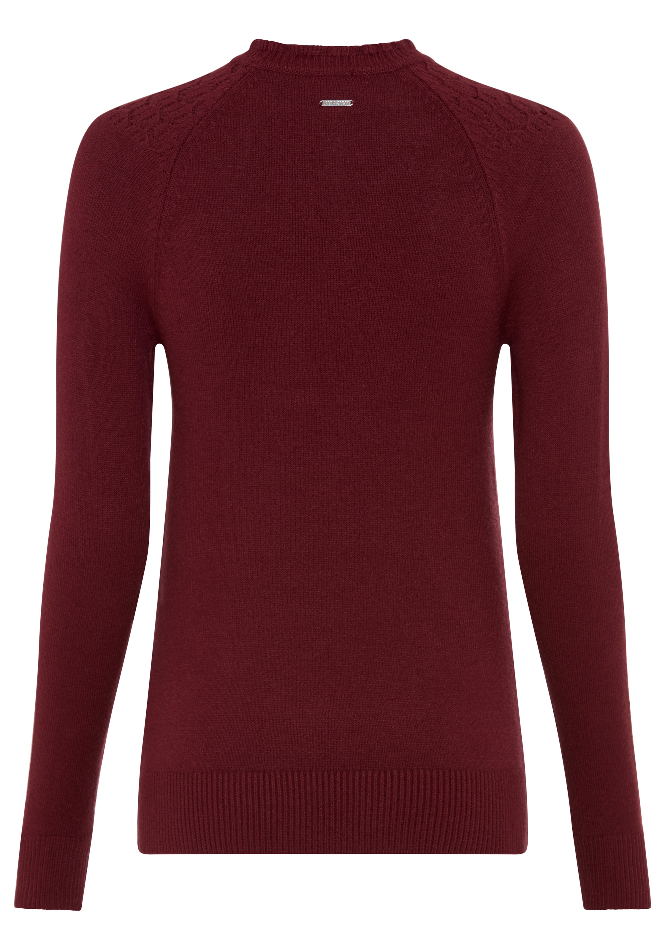 Laura Scott Pull en tricot »aus Ajourstrick, mit figurbetonter Passform« en mélange de viscose doux, avec bord ondulé