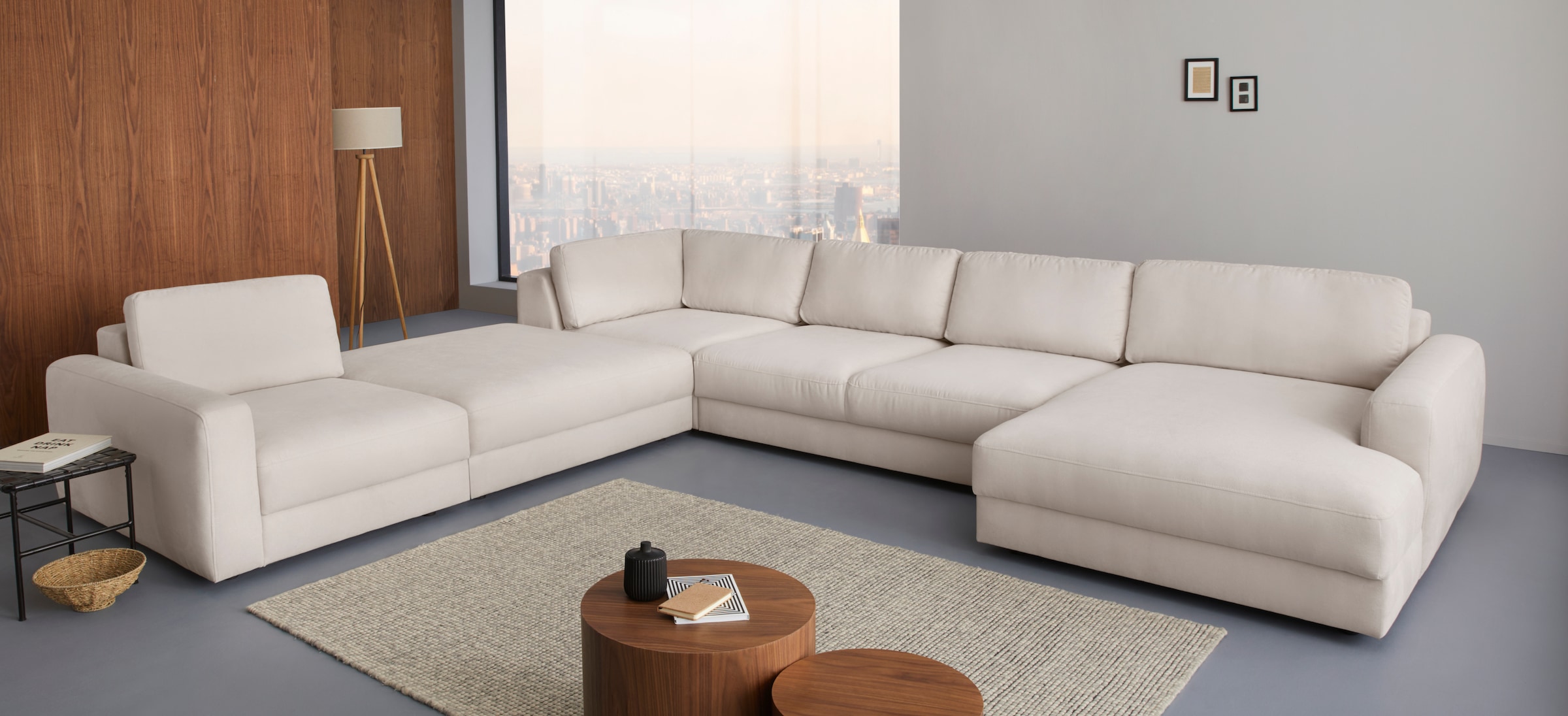Home affaire Wohnlandschaft »Bloomfield, Mega Polsterecke, Breite 390cm, viel Platz, U-Form« In verschiedenen Grössen bestellbar