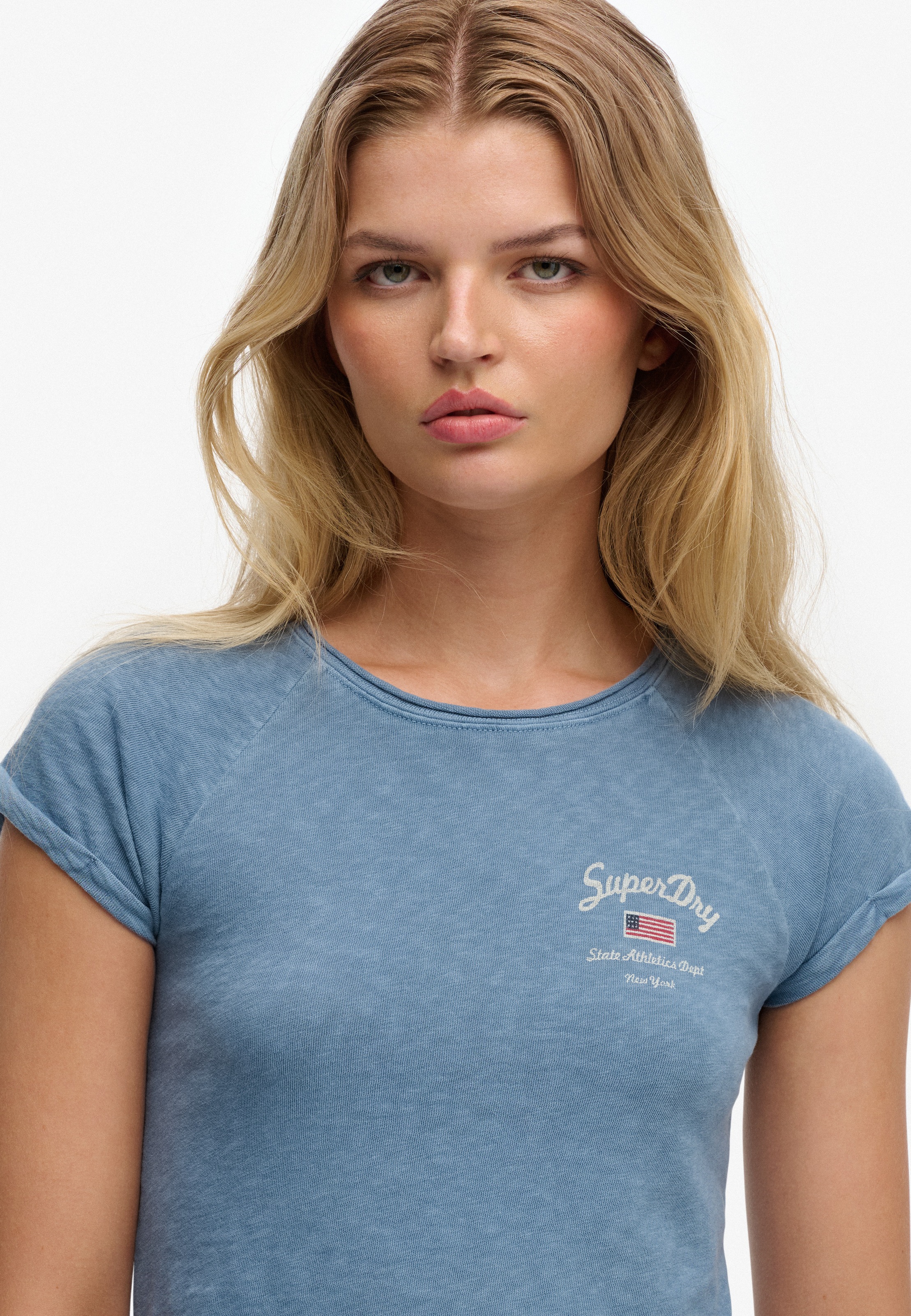 Superdry T-shirt à manches courtes »ATH ESS SLUB GRAPHIC TEE« coton, coupe skinny