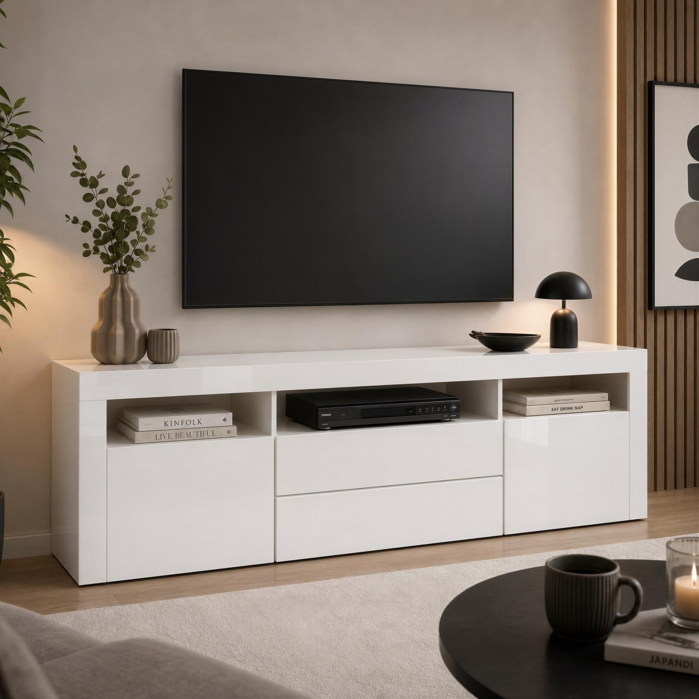 borchardt Möbel Table basse »Santa Fé, TV-Schrank 166 cm breit« Push-to-open-Funktion, 2 Türen, 2 Schubkästen und 3 offene Fächer