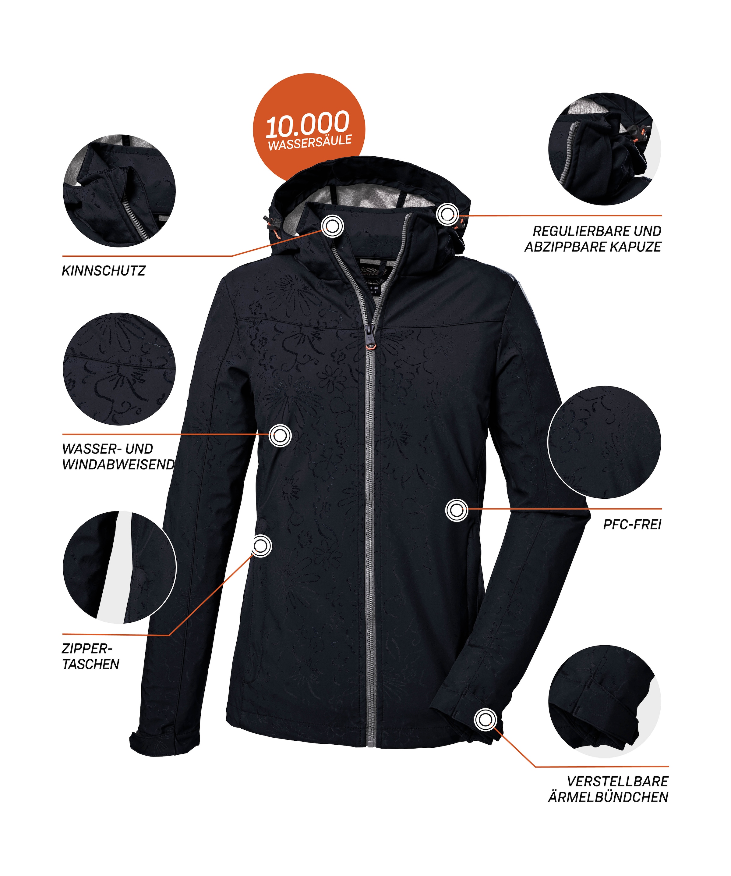 Killtec Veste softshell »KOS 40 WMN SFTSHLL JCKT« Wasserabweisende, atmungsaktive Damenjacke aus recyceltem Material