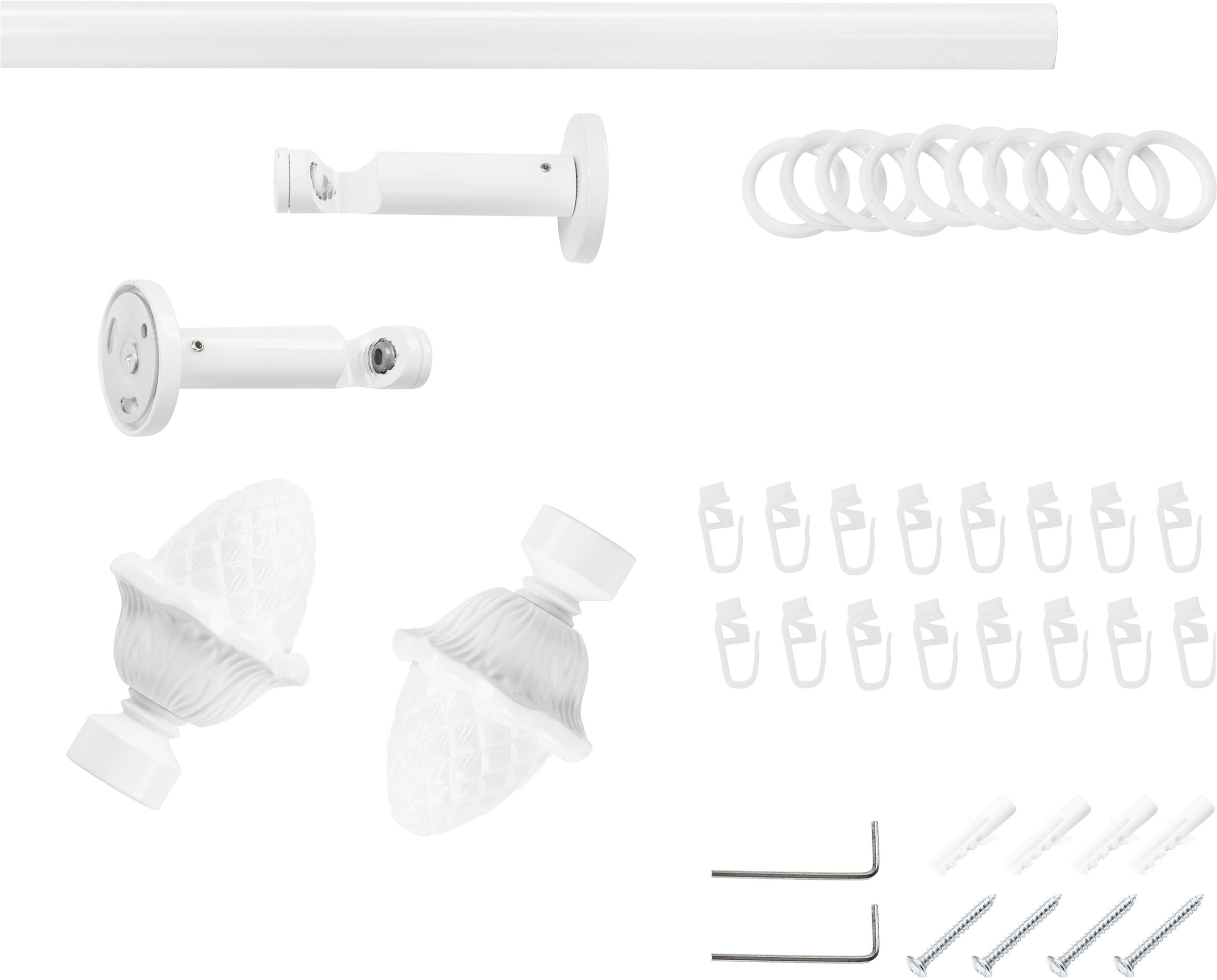 SN DECO GROUP Gardinenstange »Gardinenstange Nantes Ø 19 mm, 1-läufig, Fixmass, verschraubt« Ø 19 mm Fixmass;kürzbar