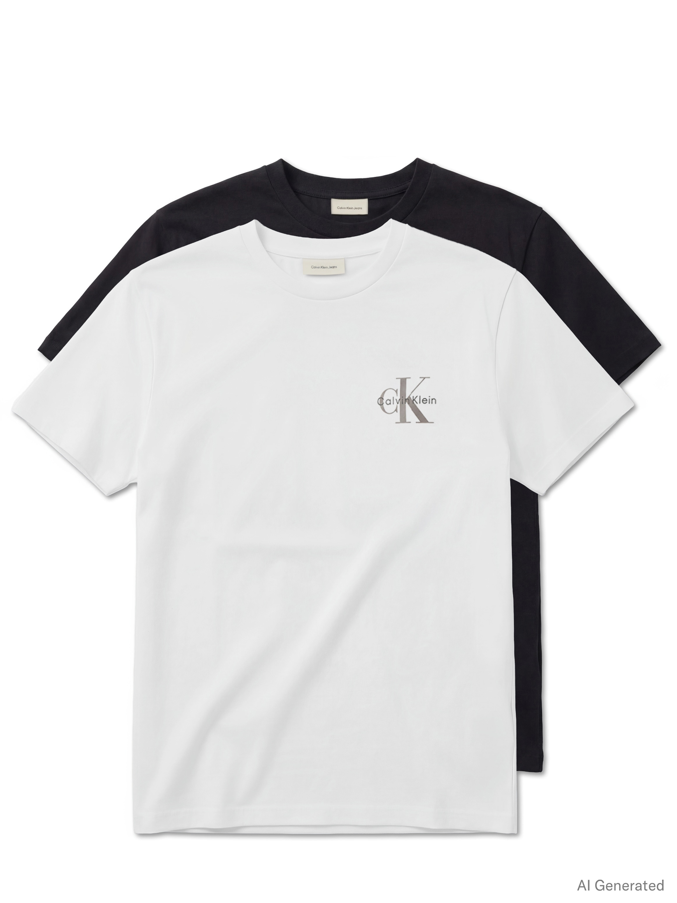 Calvin Klein Jeans T-Shirt »CLASSIC MICRO MONOLOGO 2PK« Set, 2 tlg. Regular fit mit Rundhalsausschnitt