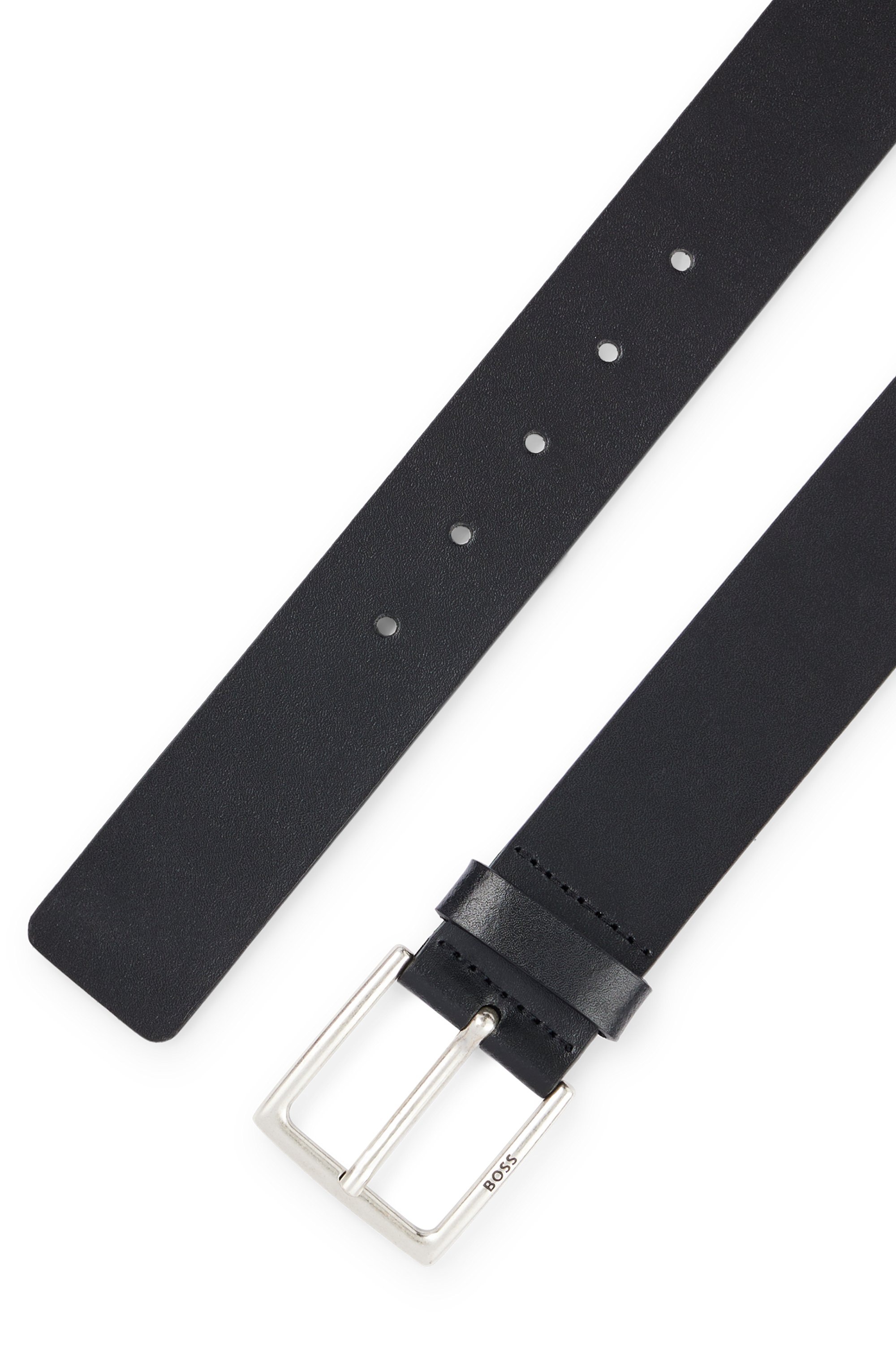 BOSS Ceinture en cuir »Rummi_Sz40« aus italienischem Leder mit Metall-Details in Antik-Optik