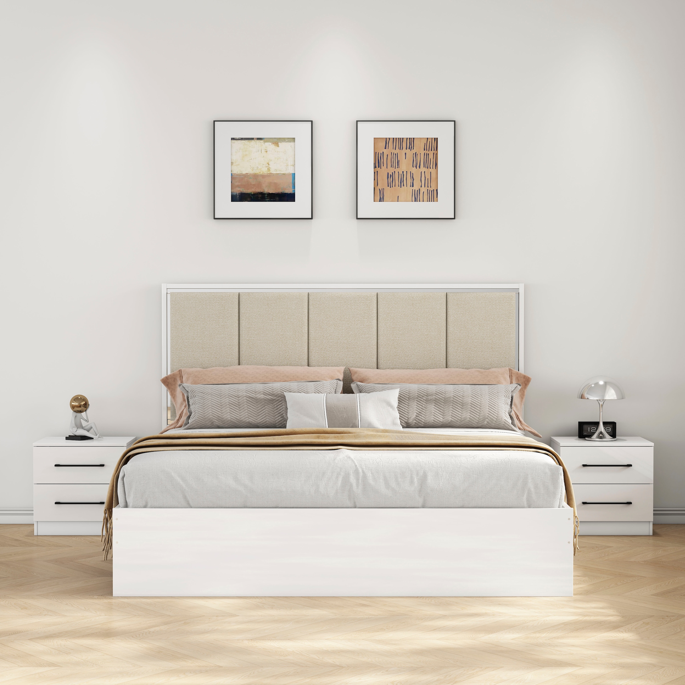 GOODproduct Nachtkommode »Sylt Schlafzimmerschrank Garderobe Schrank hochglanz« Spar-Set, modernes Hochglanz Nachtschrank Set (2 Stück) Stilvolles Design, 2 Stk. tlg. Nachttisch Bestseller Beistelltisch Kommode