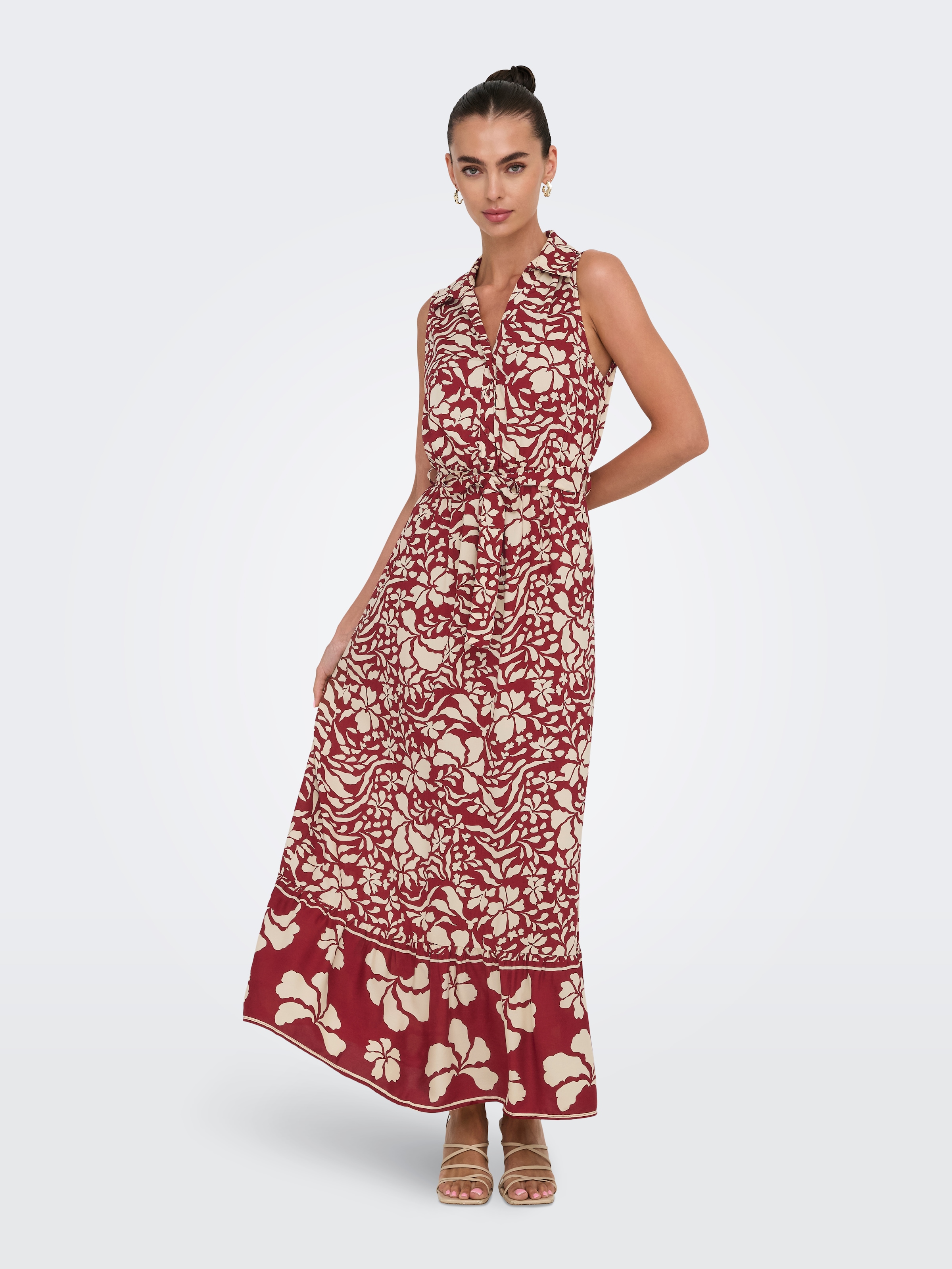 ONLY Maxikleid »ONLVIBE LIFE S/L SHIRT LONG DRESS WVN« Sommerkleid