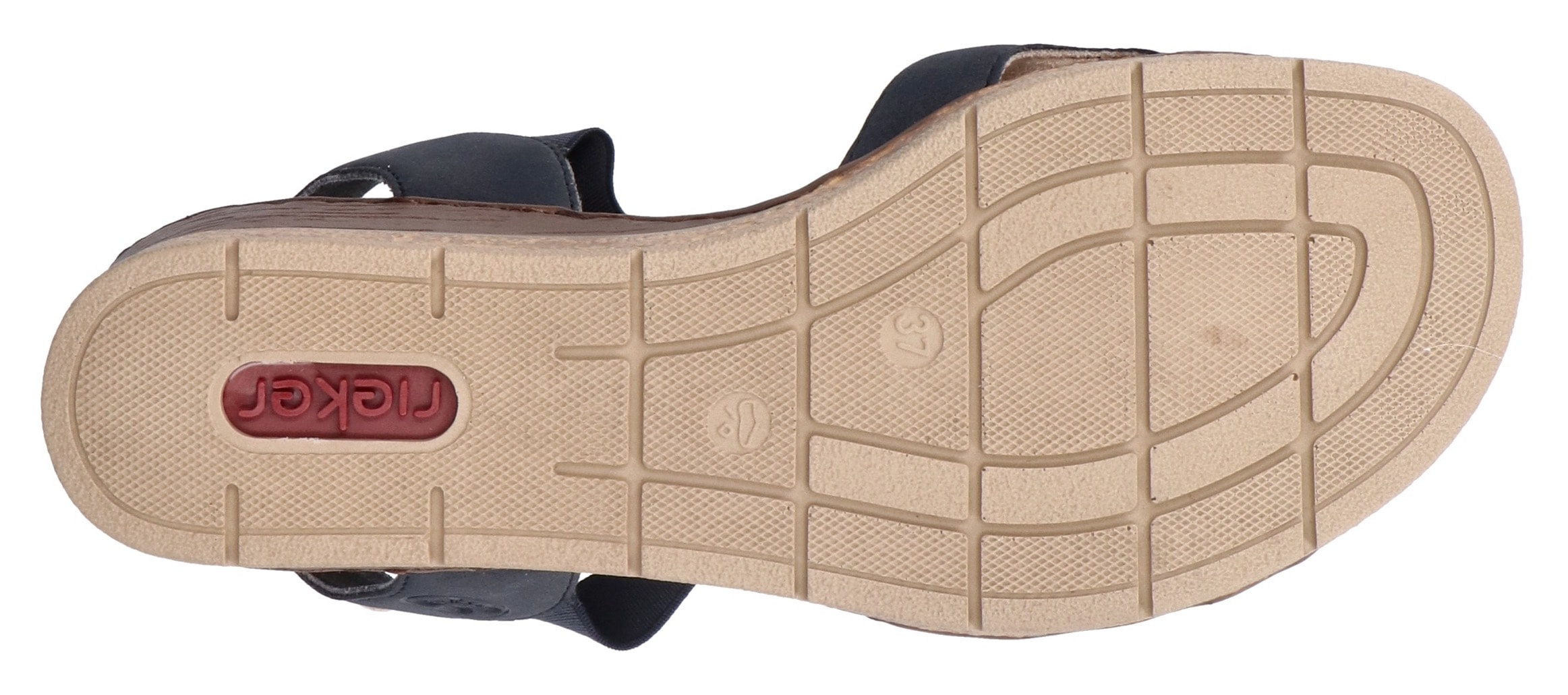 Rieker Keilsandalette  Sommerschuh, Sandale, Plateausandale mit Gummizug für guten Sitz