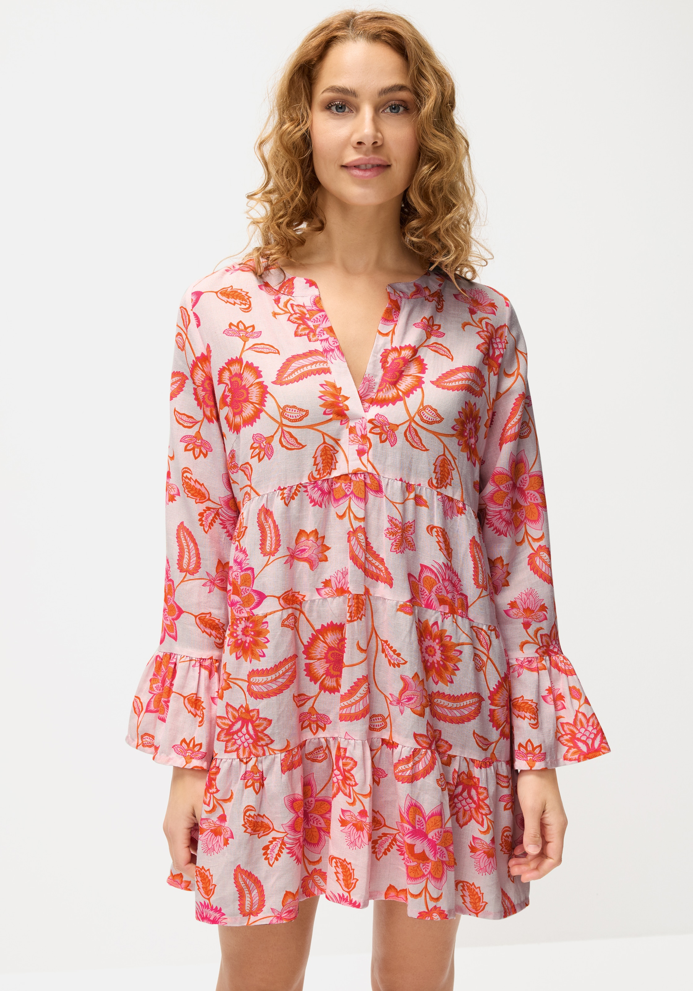 LASCANA Chemisier long mit modischen Volants