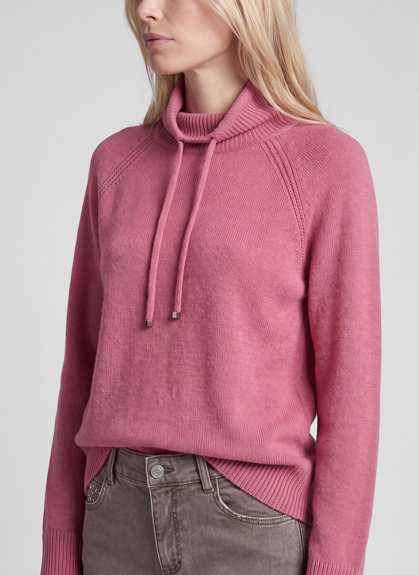 Rabe Pull en tricot mit Stehkragen mit Kordelzug / mit Wolle