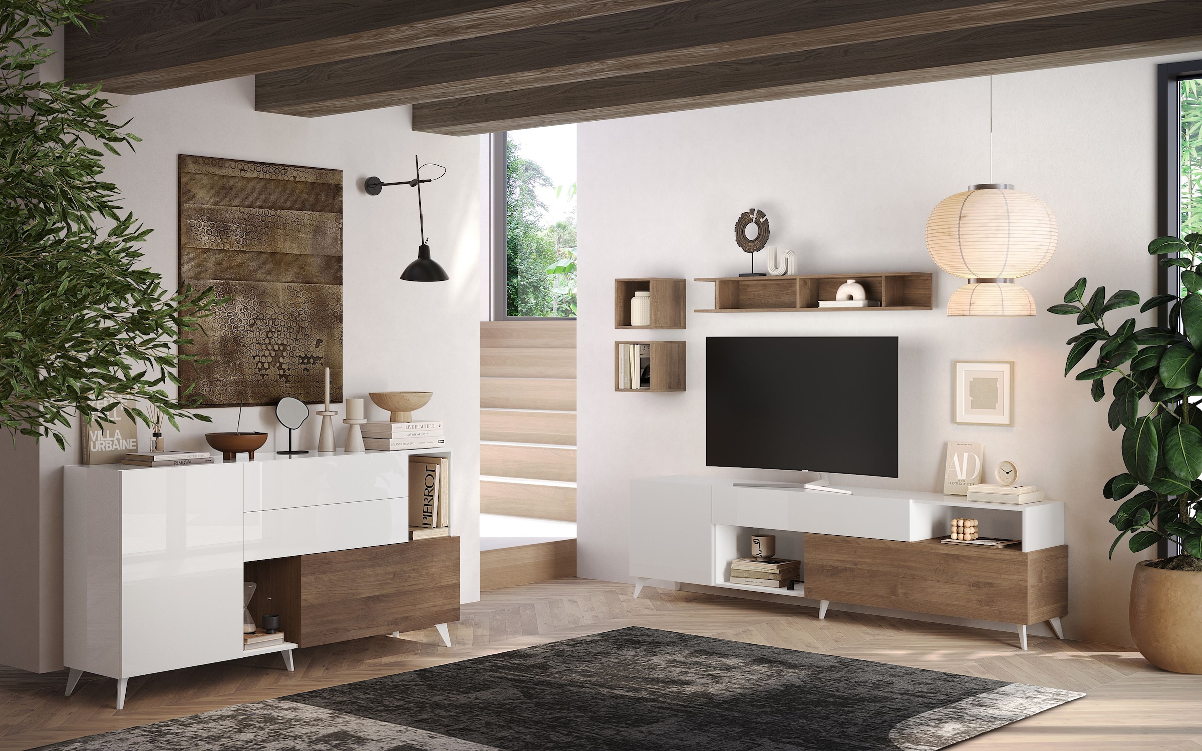 INOSIGN Sideboard »Monaco in Breite 181 cm, Anrichte mit Tür, Klappe und 2 Schubkästen« Stauraumschrank – sanftes Schliessen, edles Design, viel Platz