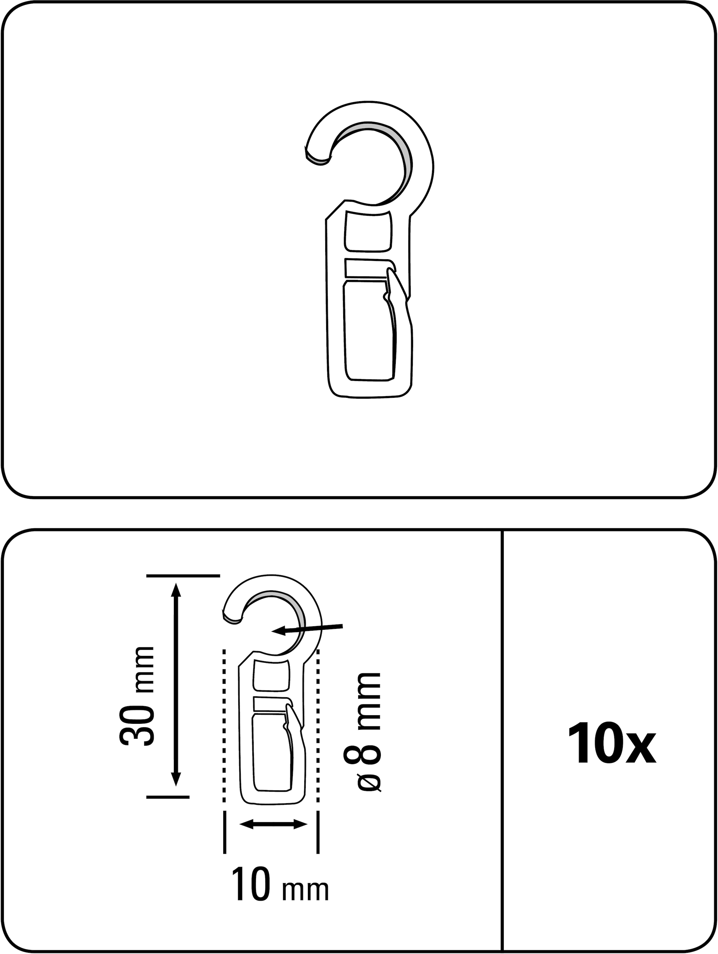 GARDINIA Faltenclip »Gardinenhaken Kunststoff« Zubehör Vitragestangen/Caféhausstangen