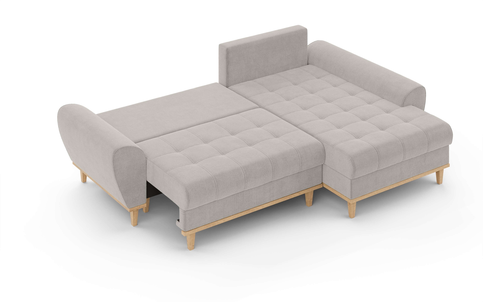 Home affaire Ecksofa »Ahrdorf mit Bettfunktion und Bettkasten, Masse: B/H/T 268/86/175 cm« L-Form mit 3 Rückenkissen  und moderne gerundete Armlehnen